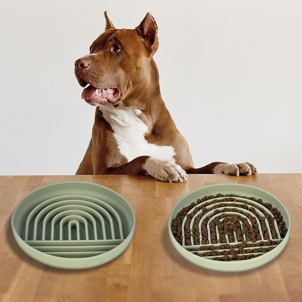 Hwtcjx anti Sling Bowl for Dogs and Cats, Slow Feeder, Lick Mat Dog with Large Suction Cup, Cat Licking Mat for Wet Food and Dry Food, with Cleaning Brush (Green) image number 5