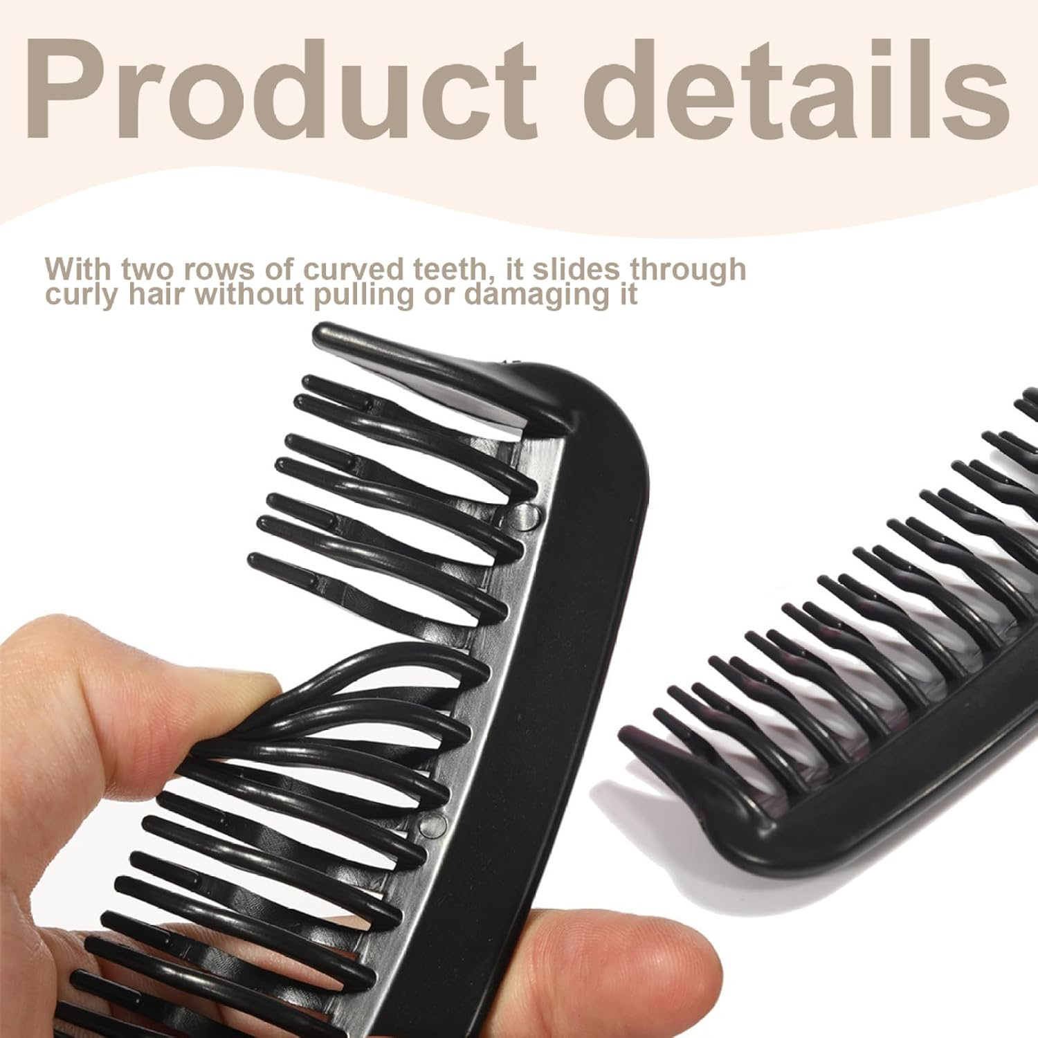 Detangler Comb, 6Pcs Detangling Comb, Double Tooth Detangler, 8 X 2 Inch Plastic Detangle, for Women Men, Portable for Hairstyling, Home, Salon image number 4