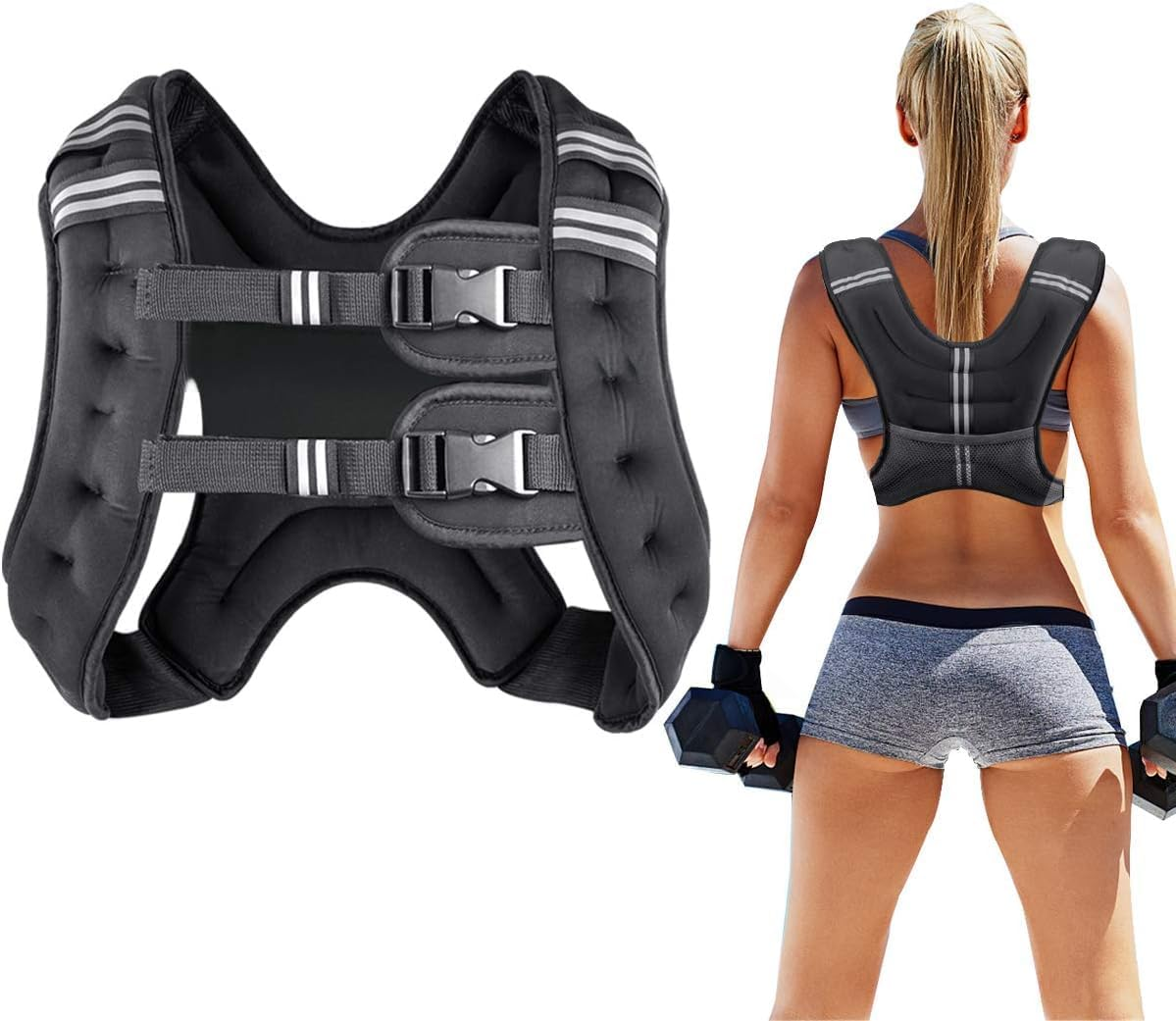 Weights Running Weight Vest for Men Women Kids,Body Weight Vests for Training Workout, Jogging, Cardio, Walking, Elite Adjustable Weighted Vest Workout Equipment image number 2