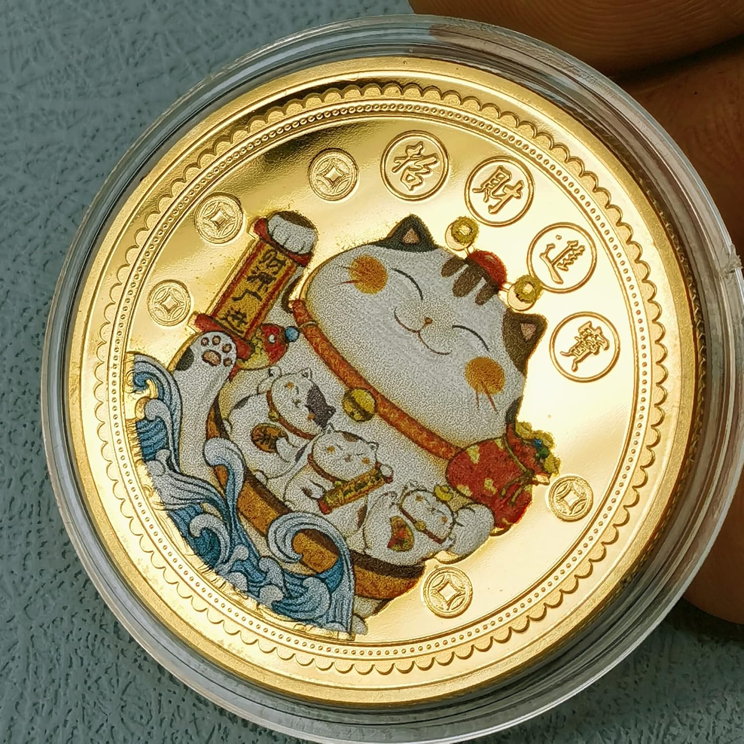 Fortune Cat Lucky Coin for Scratching Lottery Tickets image number 1