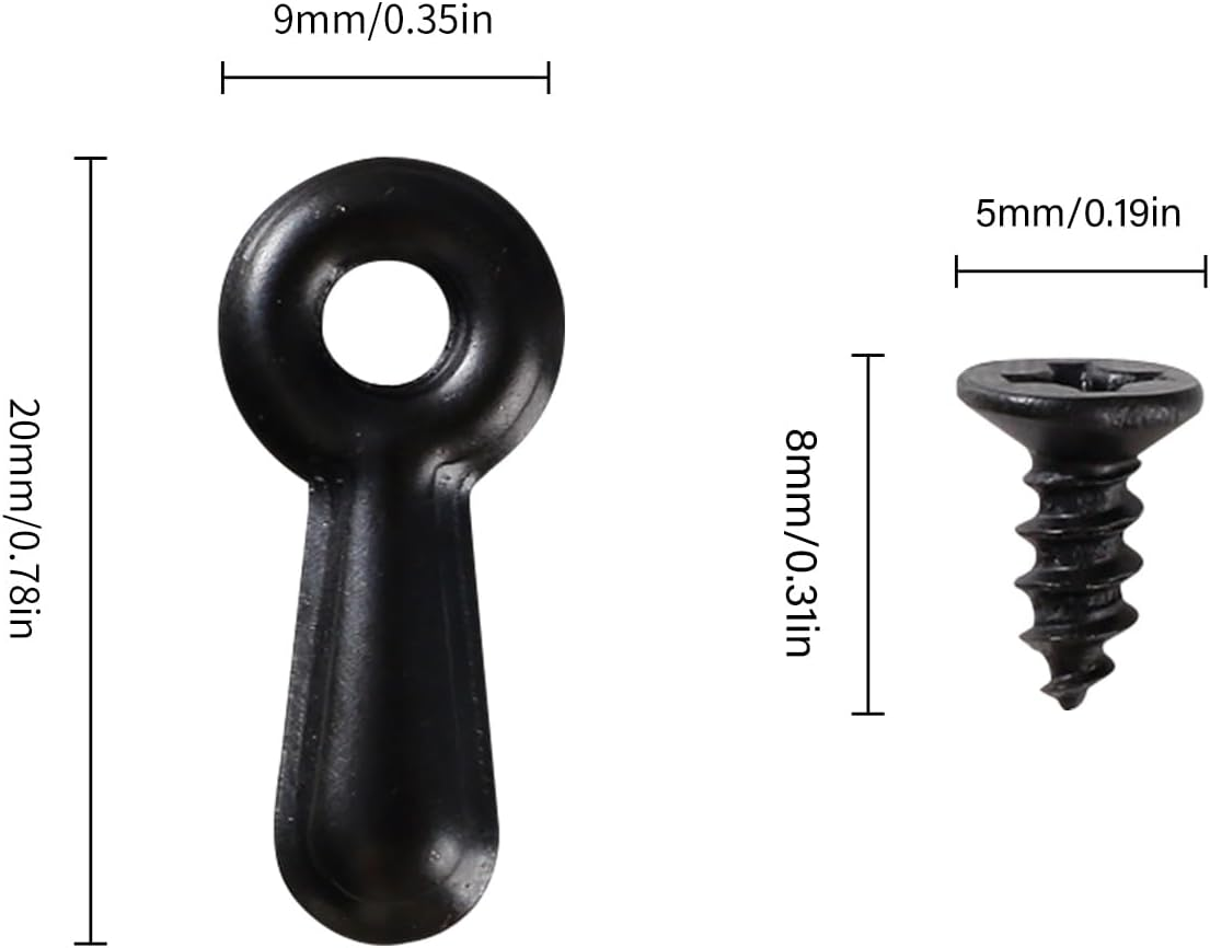 200 Sets Picture Frame Turn Button Fasteners Black Metal Picture Frame Hardware Backing Clips Picture Framing Supplies with 200 Screws for Hanging Pictures, Craft, Photos image number 2