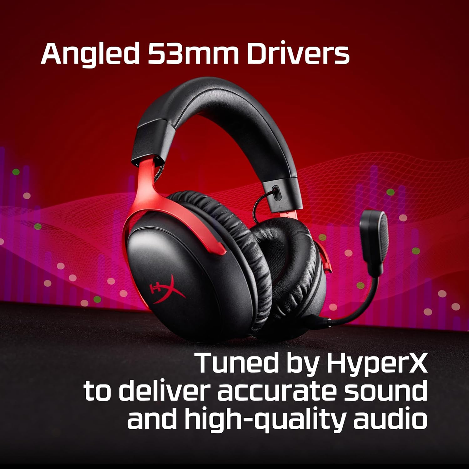 Hyperx Cloud III S - Wireless Gaming Headset, Multiplatform, 2.4Ghz, Bluetooth, Battery Life up to 120 Hours, 2.4Ghz, 53Mm Tilt Driver, 10Mm Detachable Microphone - Black/Red image number 4