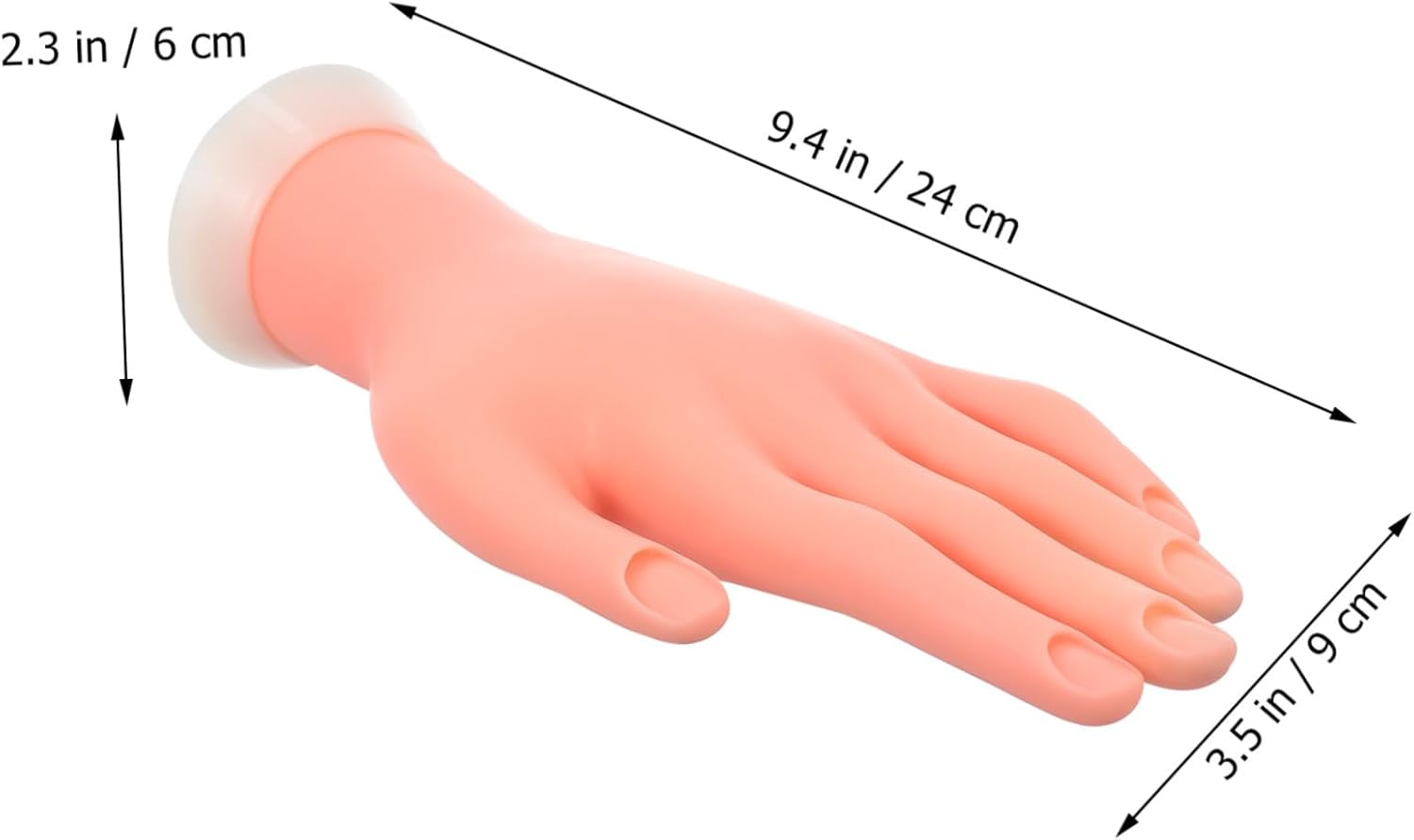 CALLARON Silicone Manicure Training Hand Model Bendable False Hand for Nail Art Practice and Portable for Beginners for Salon Artists image number 6