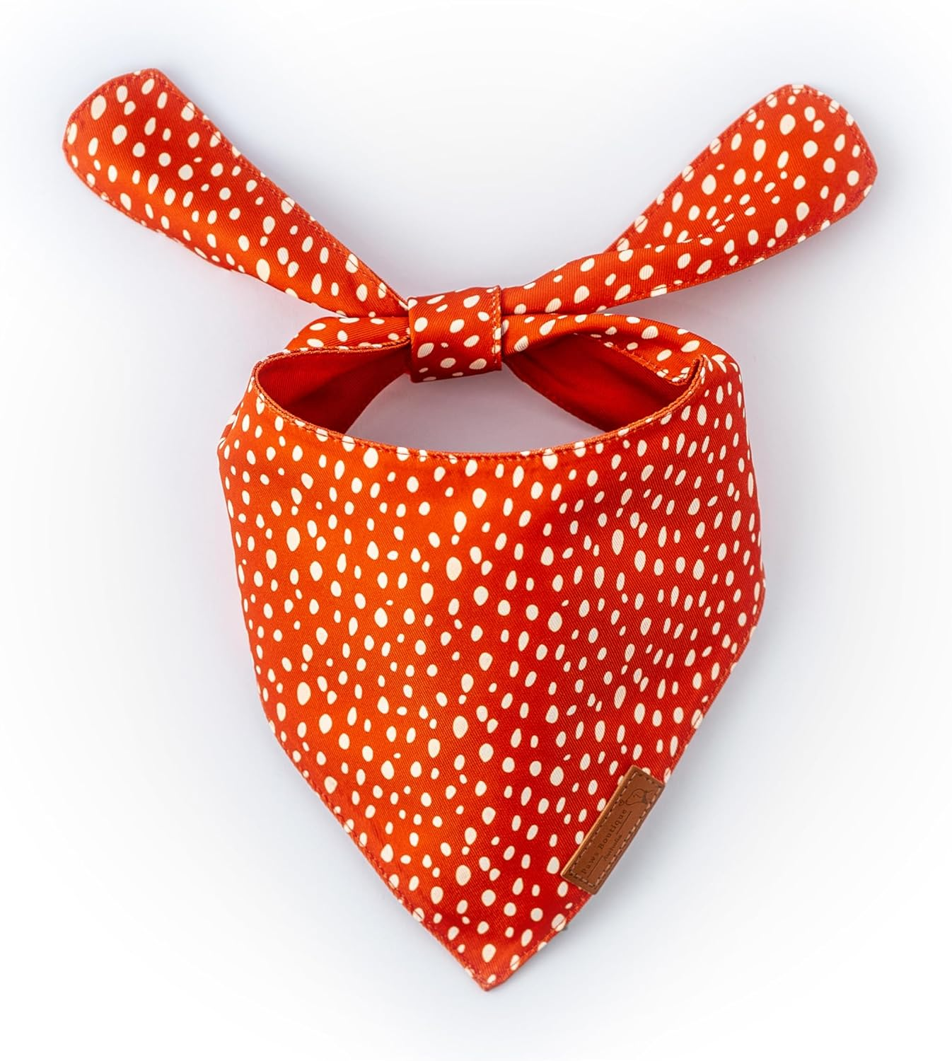 Paws Boutique Premium Dog Bandana/Scarf | Design: Tango Tangerine | Reversible Dual Layered/Sided | Small, Medium & Large Pets | Unique Style | Accessories for Puppies & Dogs (S) image number 3