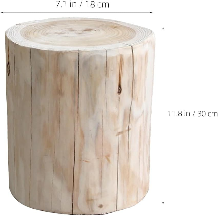 Small Wooden Stool and Tree Stump Stool for Outdoor D&eacute;cor and Bedside Use Natural Solid Wood Material Compact Size Suitable for Shoe Changing and Decorative Display in Garden Or image number 6
