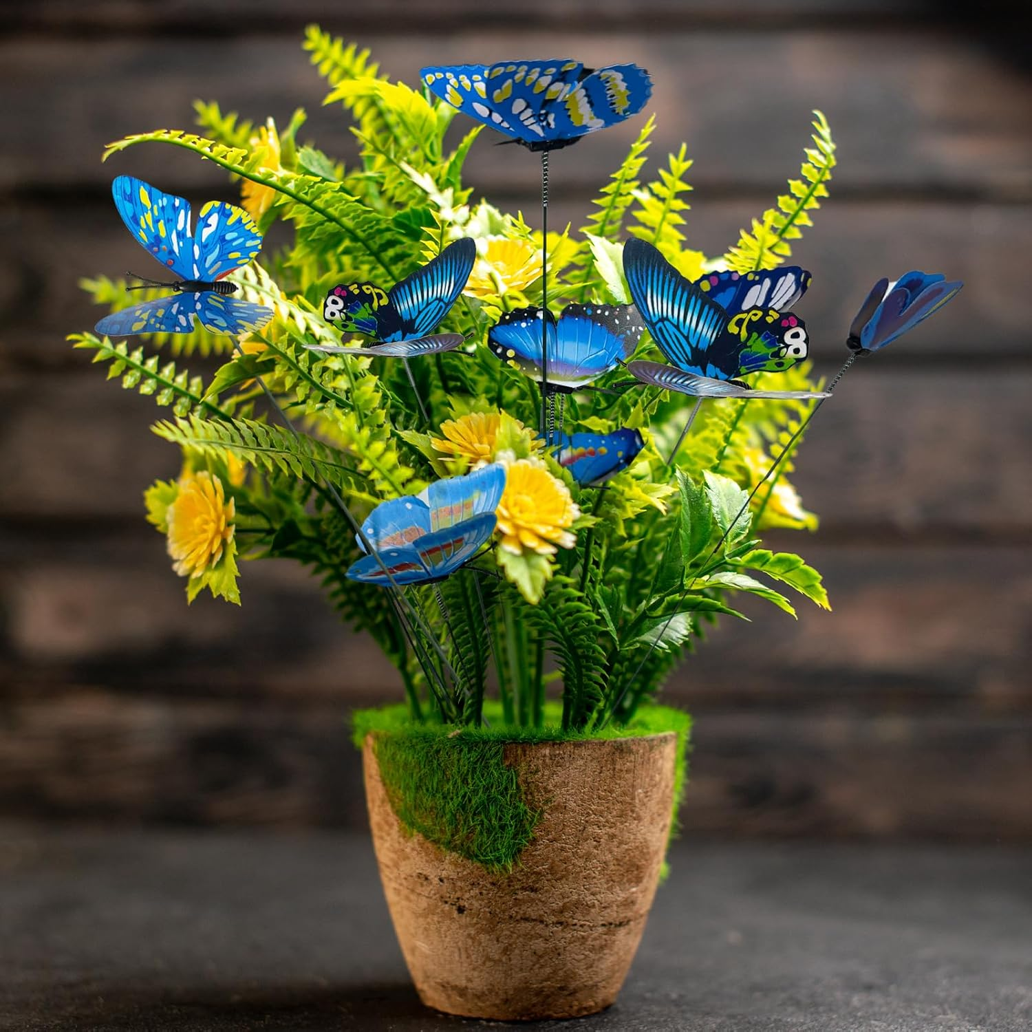 TEAONE Waterproof Butterflies Decoration, 30 PCS Garden Butterfly Sticks for Fence, Yard, Lawn, Patio (25 X 7Cm)