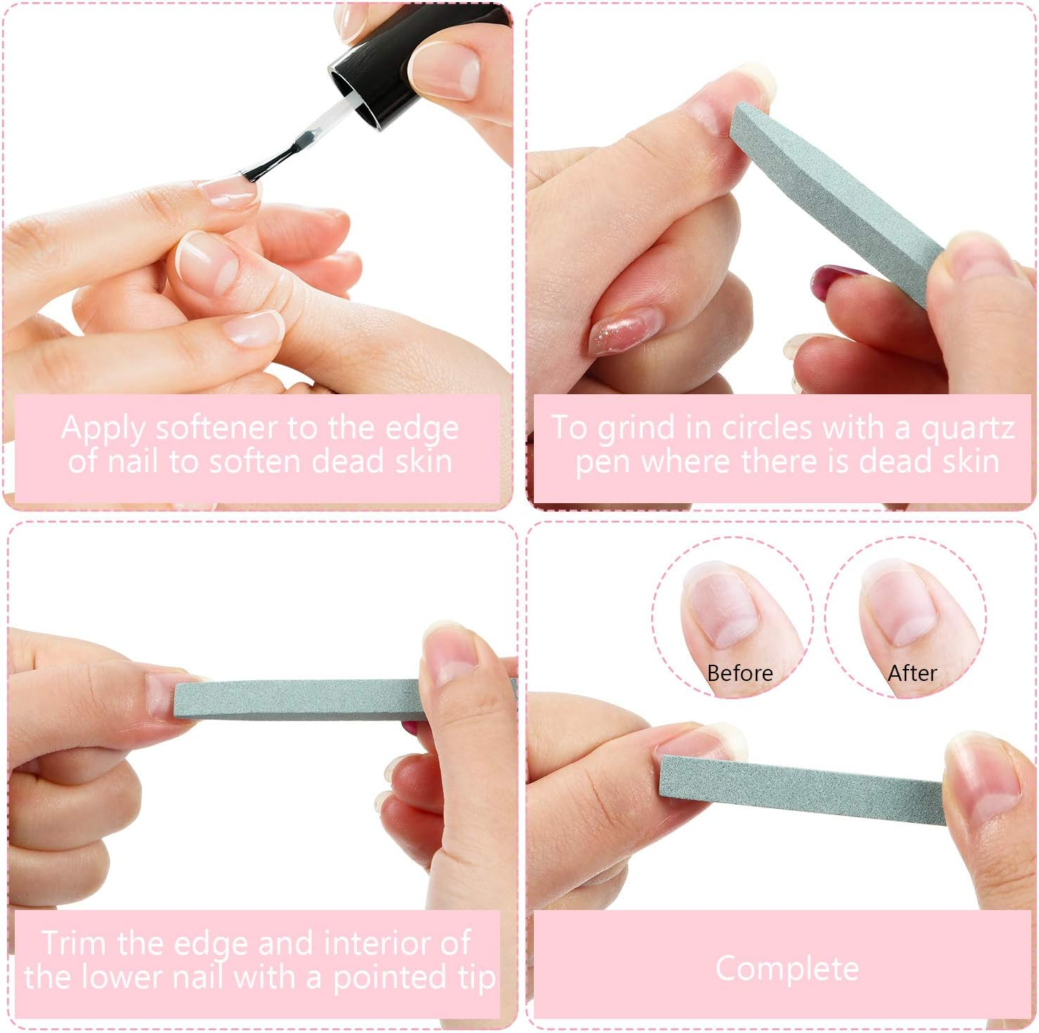 Mudder 8 Pcs Stone Nail File Pumice Stick for Fingernails Pumice Rock Nail Cuticle Pusher Rock File for Home Salon Toenail Buffing Tool image number 1