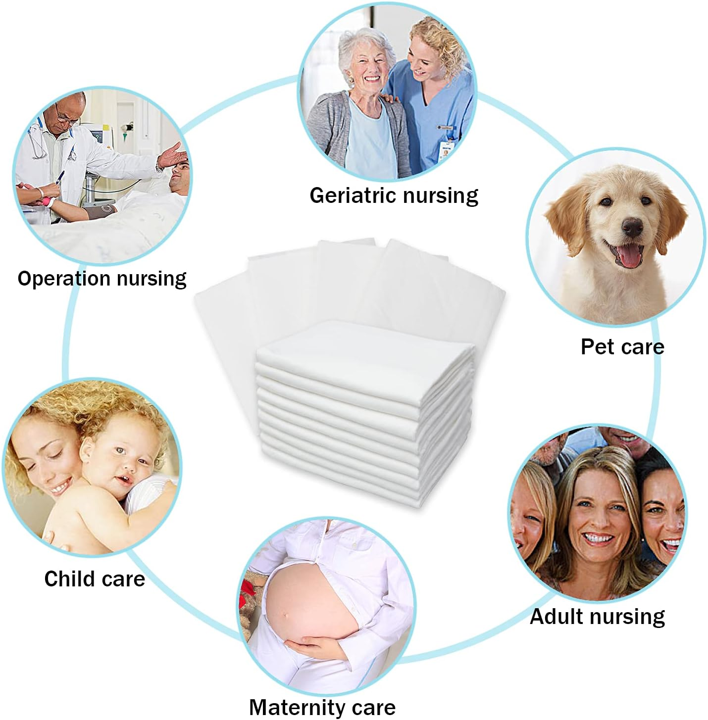 Baby Disposable Changing Pad, 50 Pack Soft Non-Woven Fabric Breathable Waterproof Underpads, Portable Leak-Proof Mattress Protector, Incontinence Bed Pads image number 4