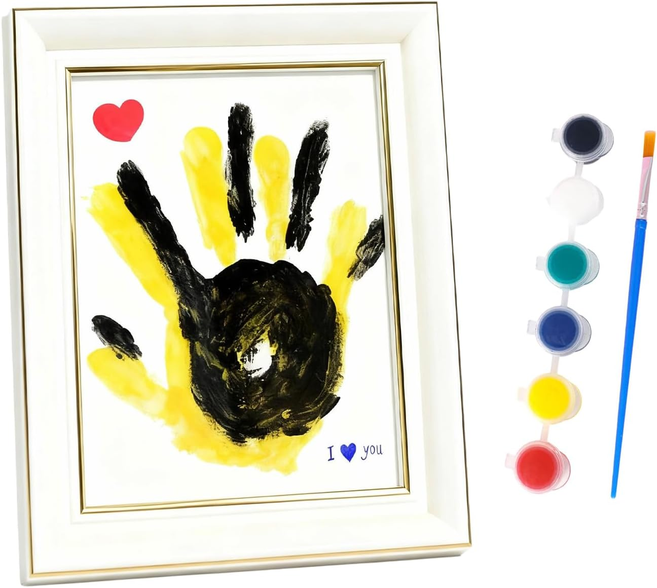 Family Handprint Kit, Baby Hand and Footprint Kit DIY Handmade Keepsake Wooden Frame Gifts for New Parents, Couple, Mother'S Day, Father'S Day, Christmas, Non-Toxic Paints image number 3