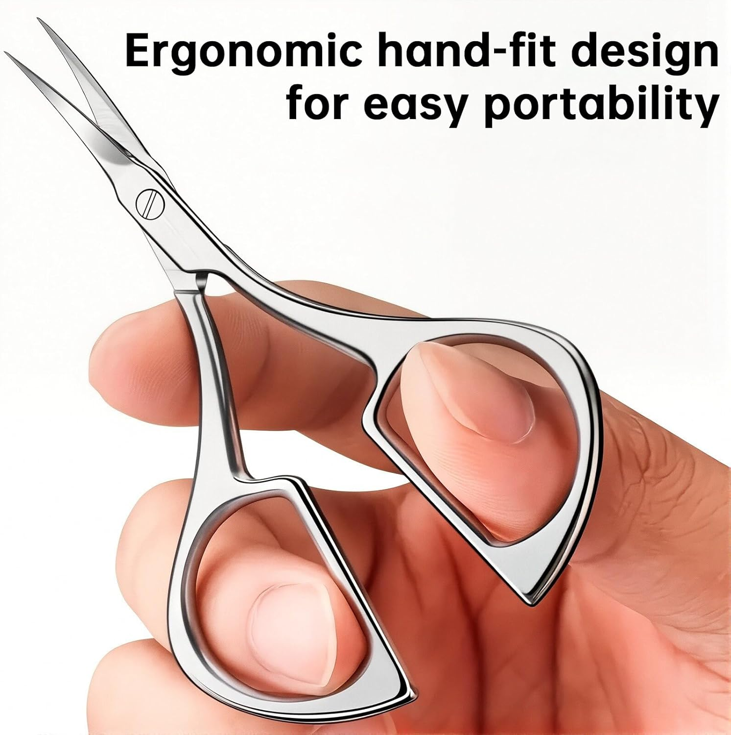 Nail Scissors - Cuticle Scissors 3.6 Inch Fine Tip Eyebrow Scissors Curved, Multi-Purpose Stainless Steel Grooming Tool for Nail, Eyebrow, Eyelash Care image number 1