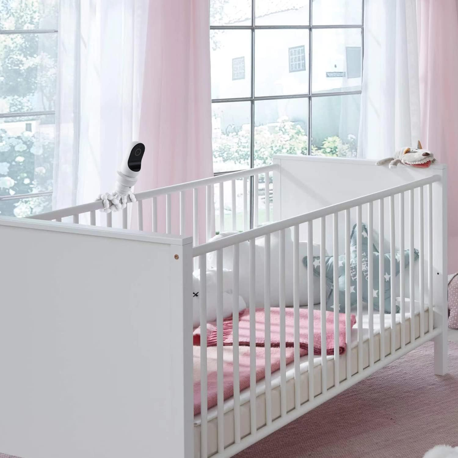 Flexible Tripod Baby Monitor Mount for Owlet Cam and Owlet Cam 2, Attach Your Baby Camera Wherever You like without Tools or Wall Damage - White image number 2