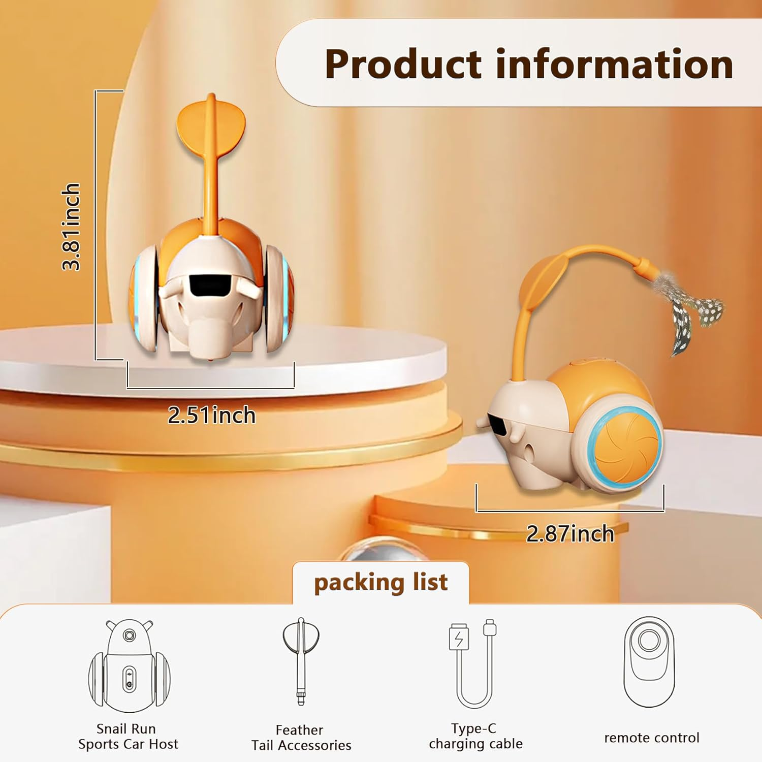 Oiuyamn Interactive Smart Cat Toys, Automatic Obstacle Avoidance Cat Toys, Cat Mouse Toys for Bored Indoor Cats image number 4