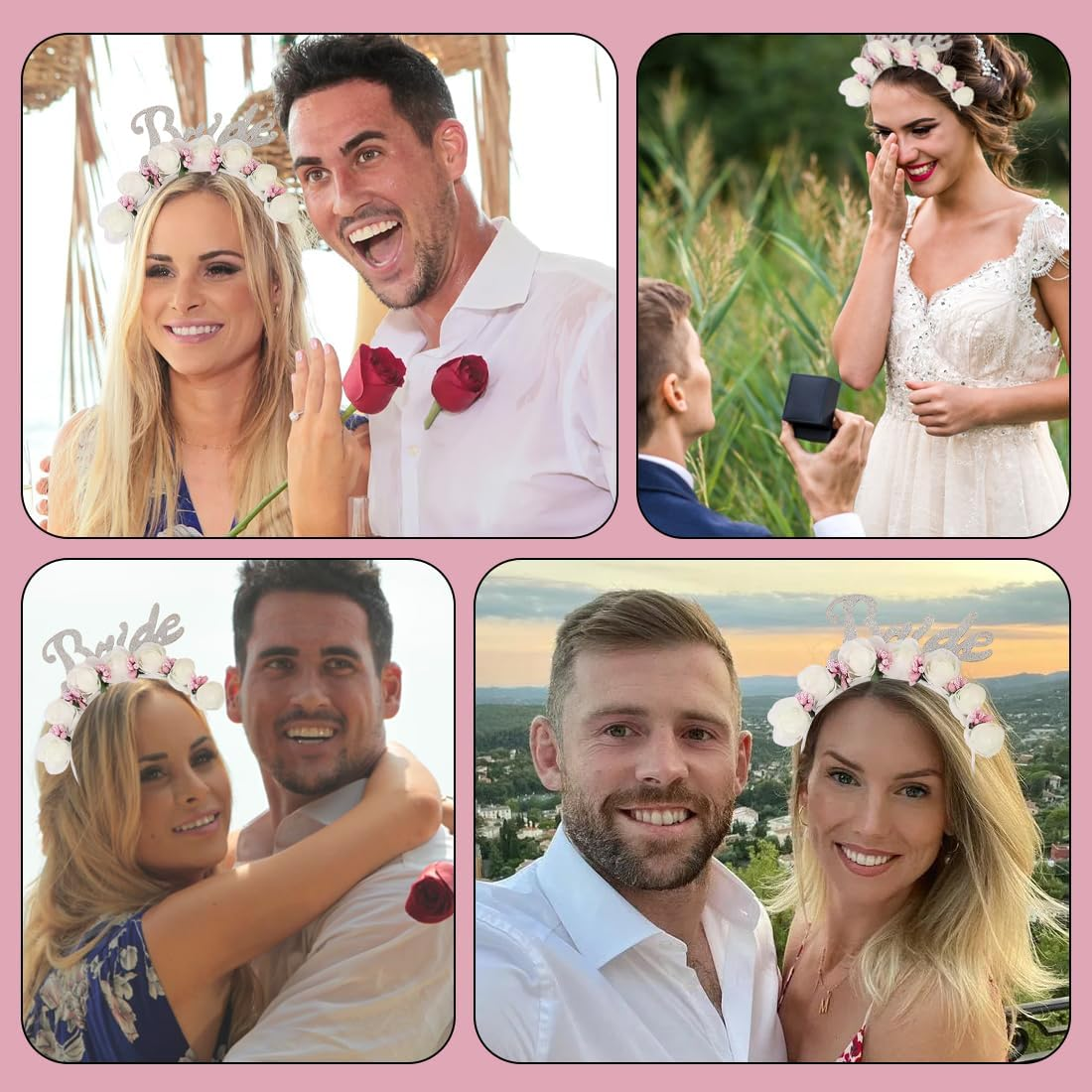 AYVRUOP Bride Headband, Bachelor Party Women'S Headband, Bride to Be Hair Accessories, Bride Headpiece, Fashionable and Beautiful, Perfect for Bridal and Wedding Wear, Silver, Large image number 1