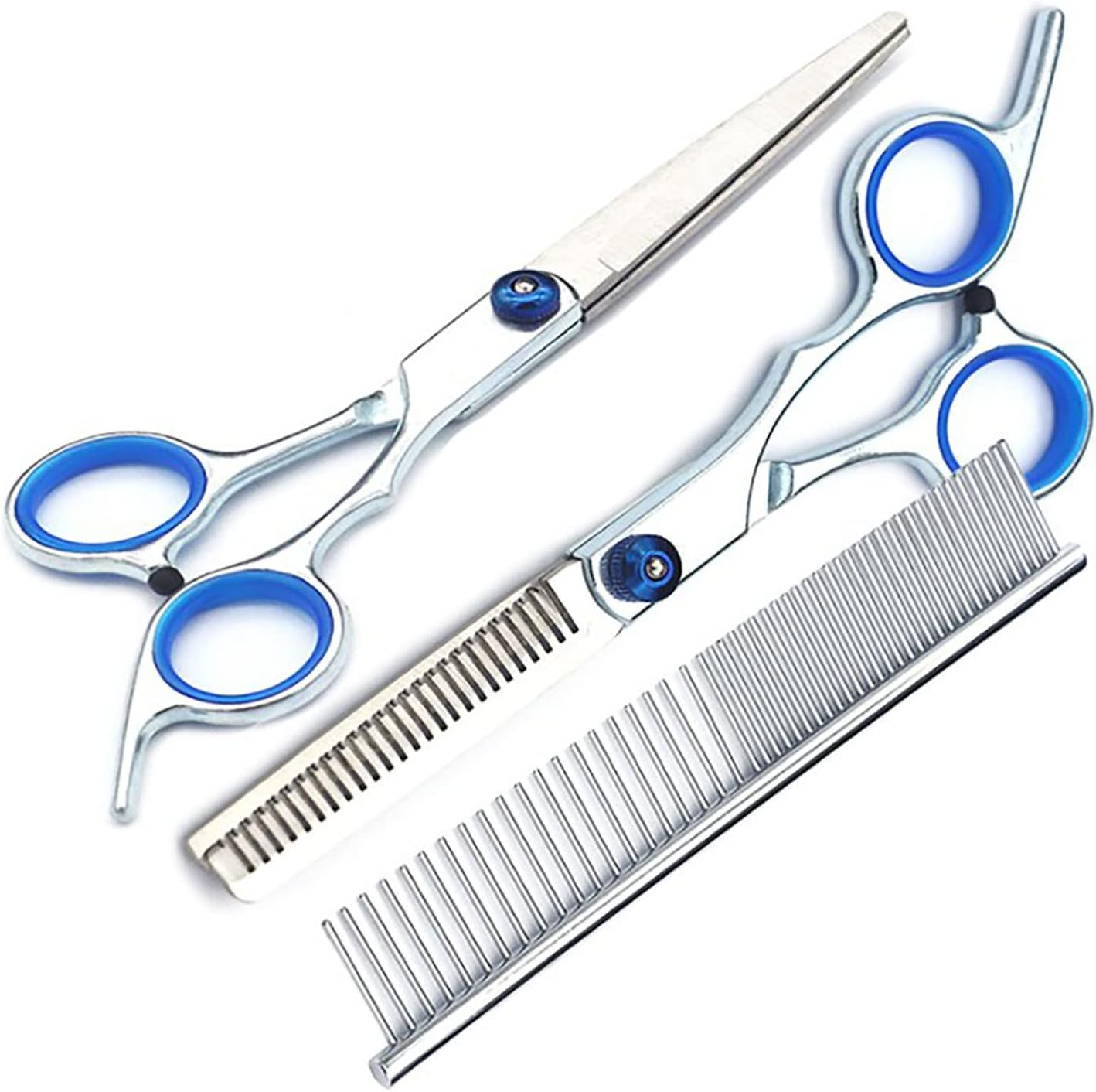 Dog Scissors, Pet Grooming Scissors Set Adjustable Screws Slip Resistance 6 in 1 for Home image number 4