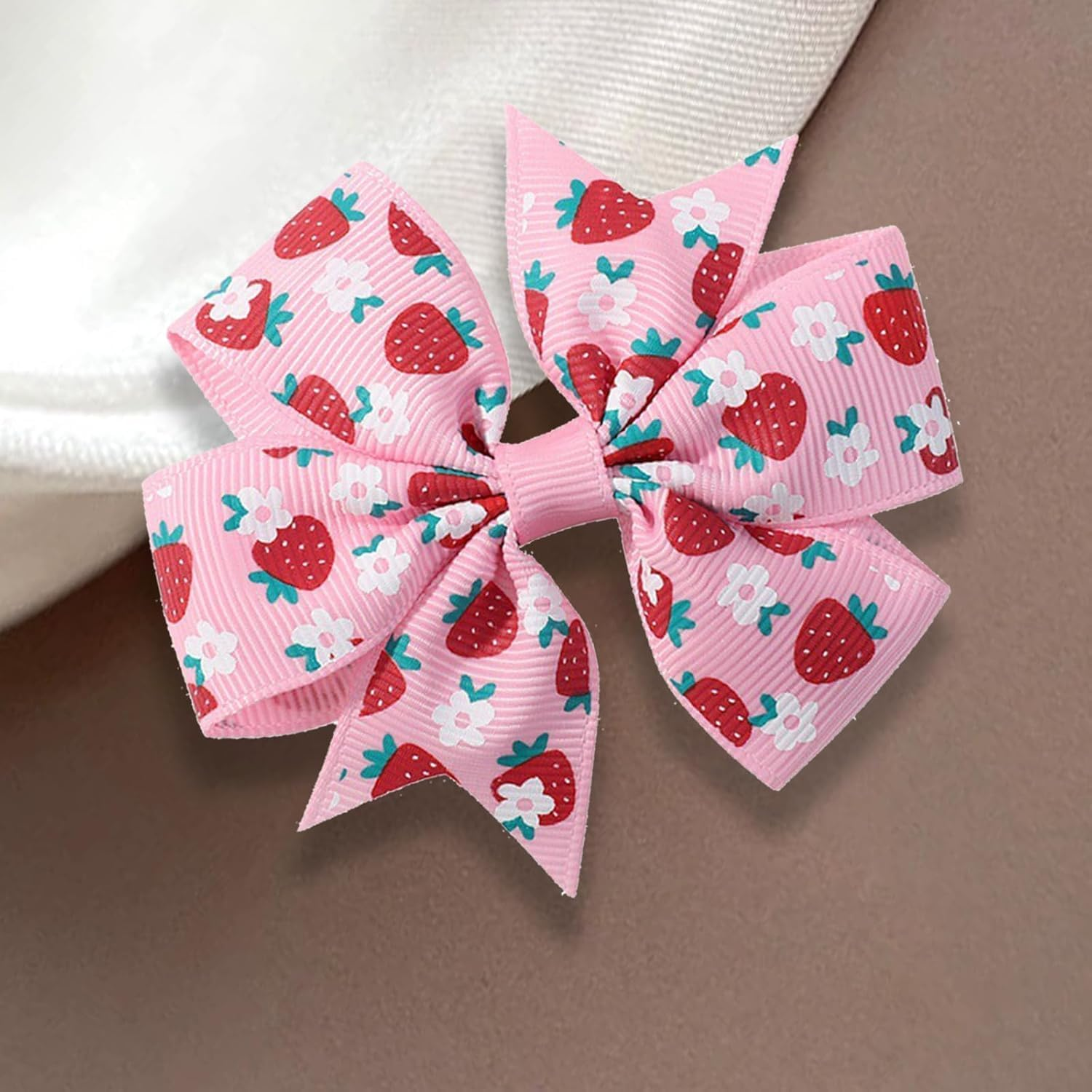 AGDGV Strawberry Hair Bows Clips 2Pcs - Adorable Alligator Clip Barrettes for Girls, Toddlers & Kids | Cute Fruit-Themed Hair Accessories with Ribbon Design image number 1