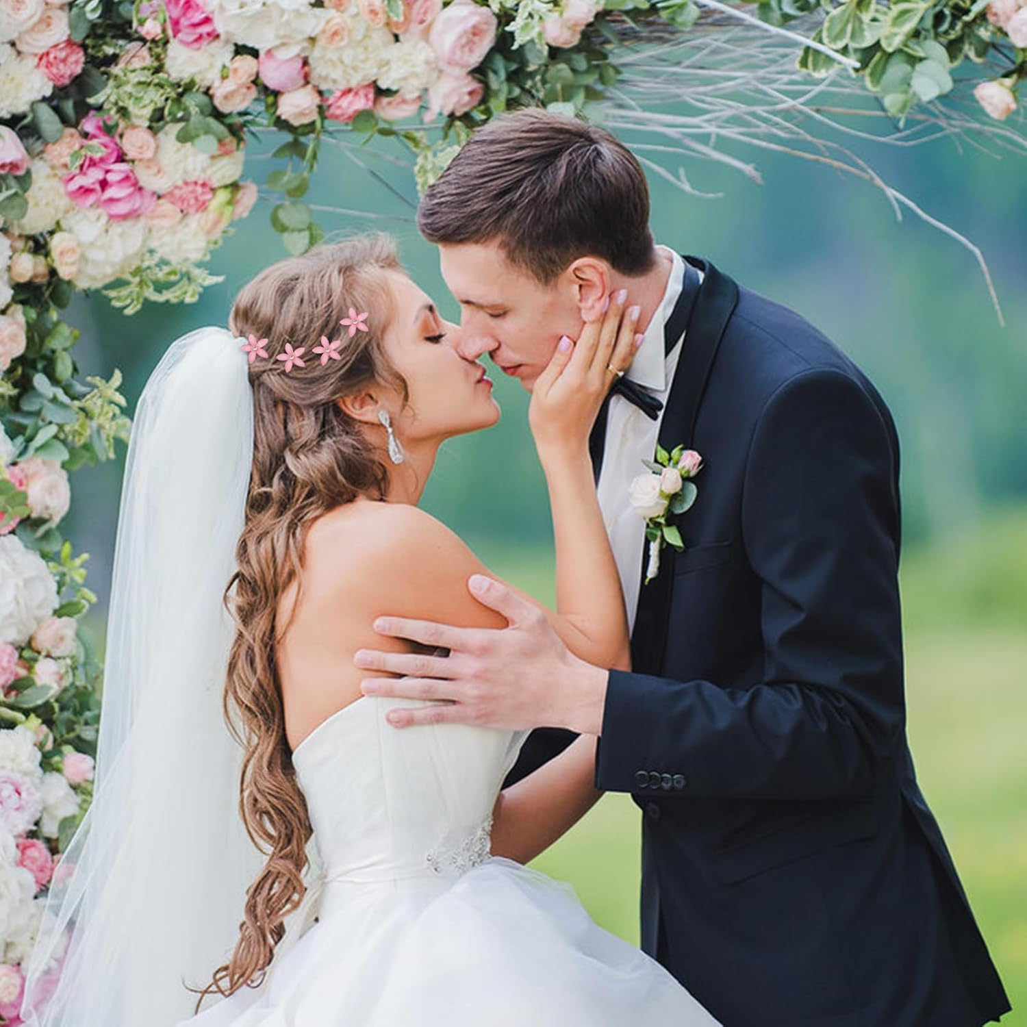 10 Pcs Mini Flower Hair Claw Clips, Flower Hairpins,Non-Slip Mini Hair Clips,Mini Hair Claws Pins, Kids Gift,Hair Accessories for Women Bridal for Girls Wedding Hair Accessories Decorative image number 5