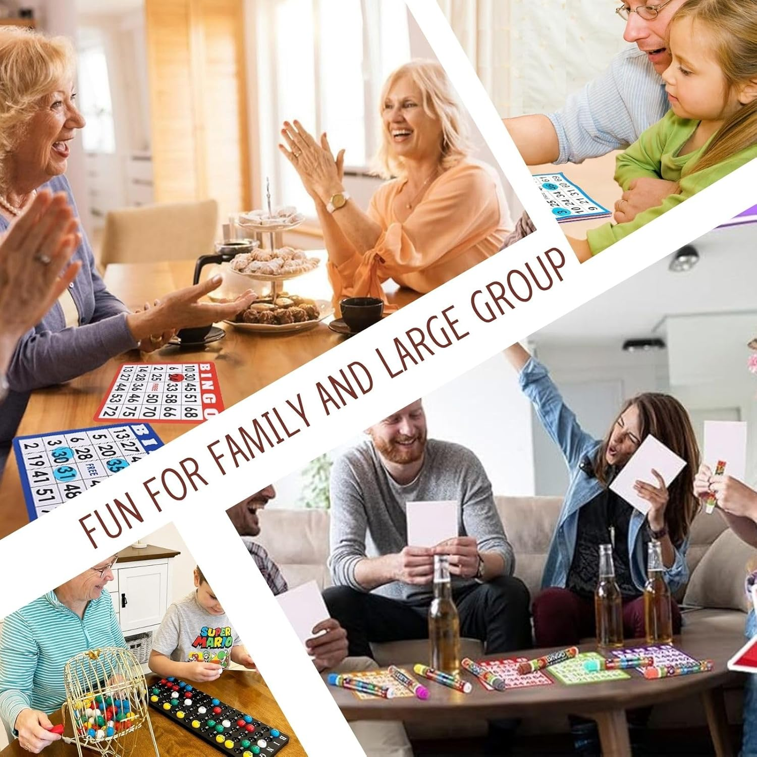 Bingo Cards-5 Colors -100Pcs Bingo Sheets Easy Read Numbers Disposable Reusable Bingo Paper Sheets,Perfect for Parties,Gatherings,Casino Nights & Events&ndash;Easy to Use for All Ages image number 4