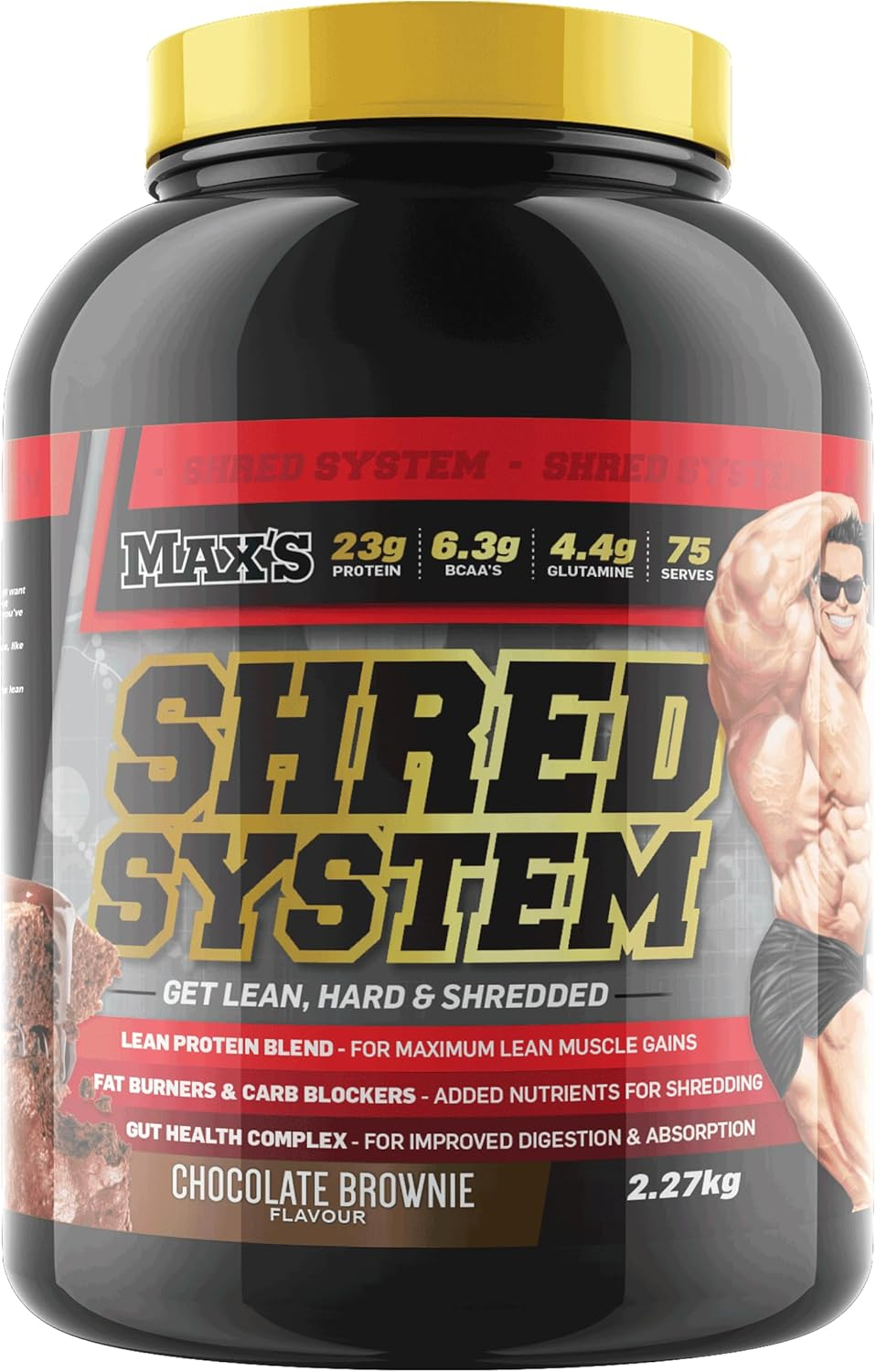 Max'S Shred System Fat Stripping Protein Powder, Choc Honeycomb, 2.27Kg image number 2