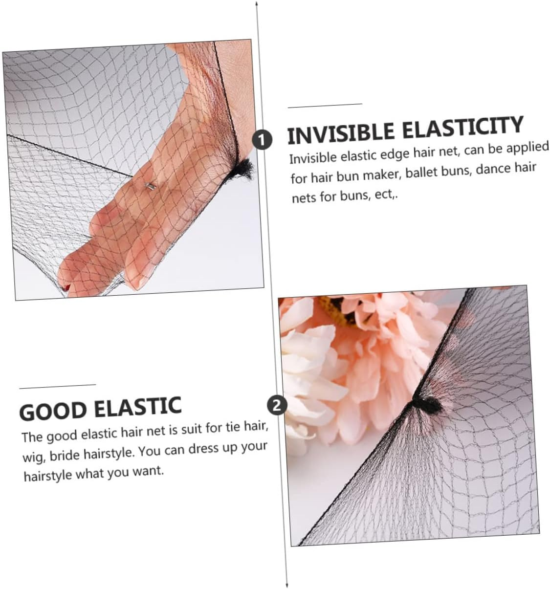 Mikinona 100Pcs Hair Net Bulk Jewelry Bulk Food Hair Nets for Women Invisible Wig S Invisible S Nylon Black Elastic Mesh Bun Bun Cover Dress-Up Accessories image number 6