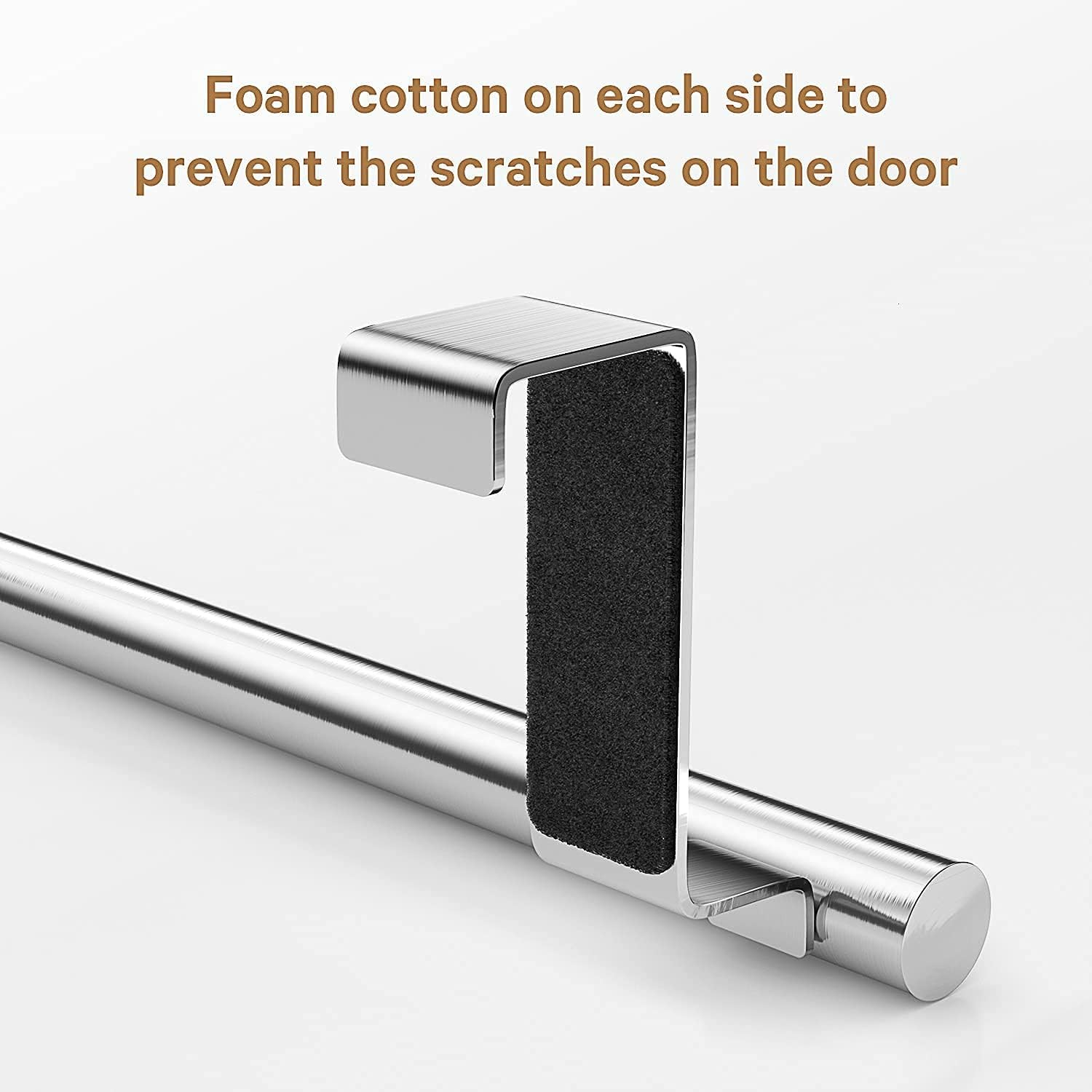 Stainless Steel over Door Towel Rack Bar Holders for Universal Fit on Cabinet Cupboard Doors Pack of 2 image number 5