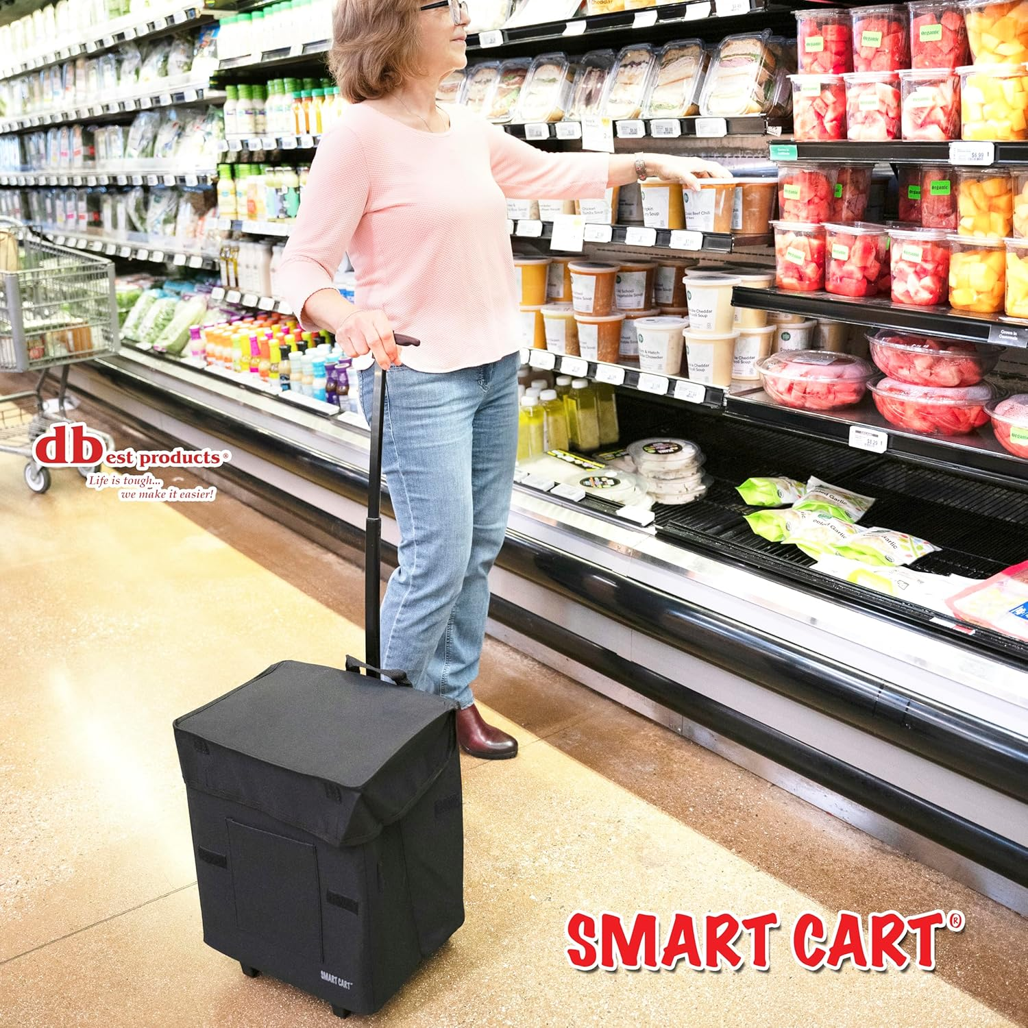 Dbest Products Smart Cart Rolling Multipurpose Collapsible Basket Scrapbooking Blackout