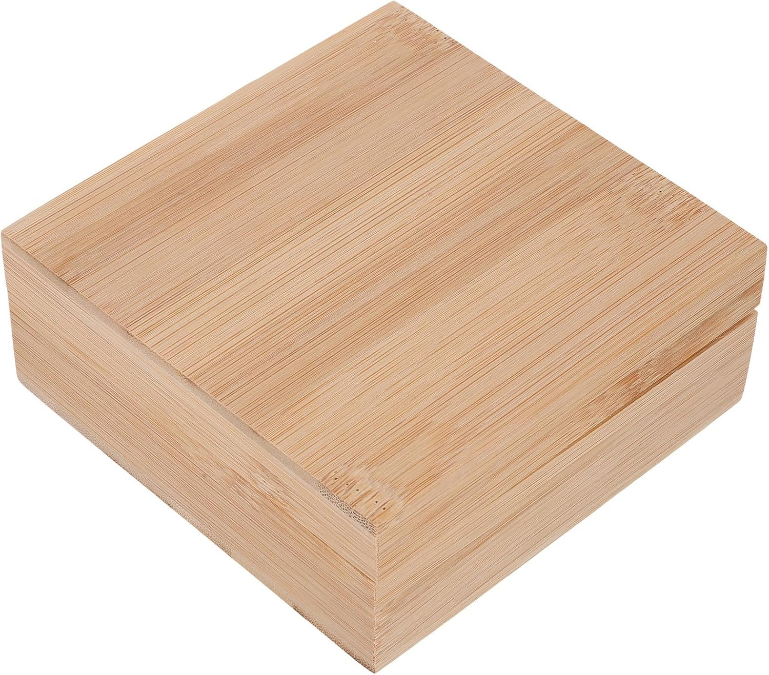 Alipis Square Bamboo Wooden Desktop Storage Box with Lid, Sundries Organizer Case for Home Office, Natural Wood Storage Container for Small Items image number 3