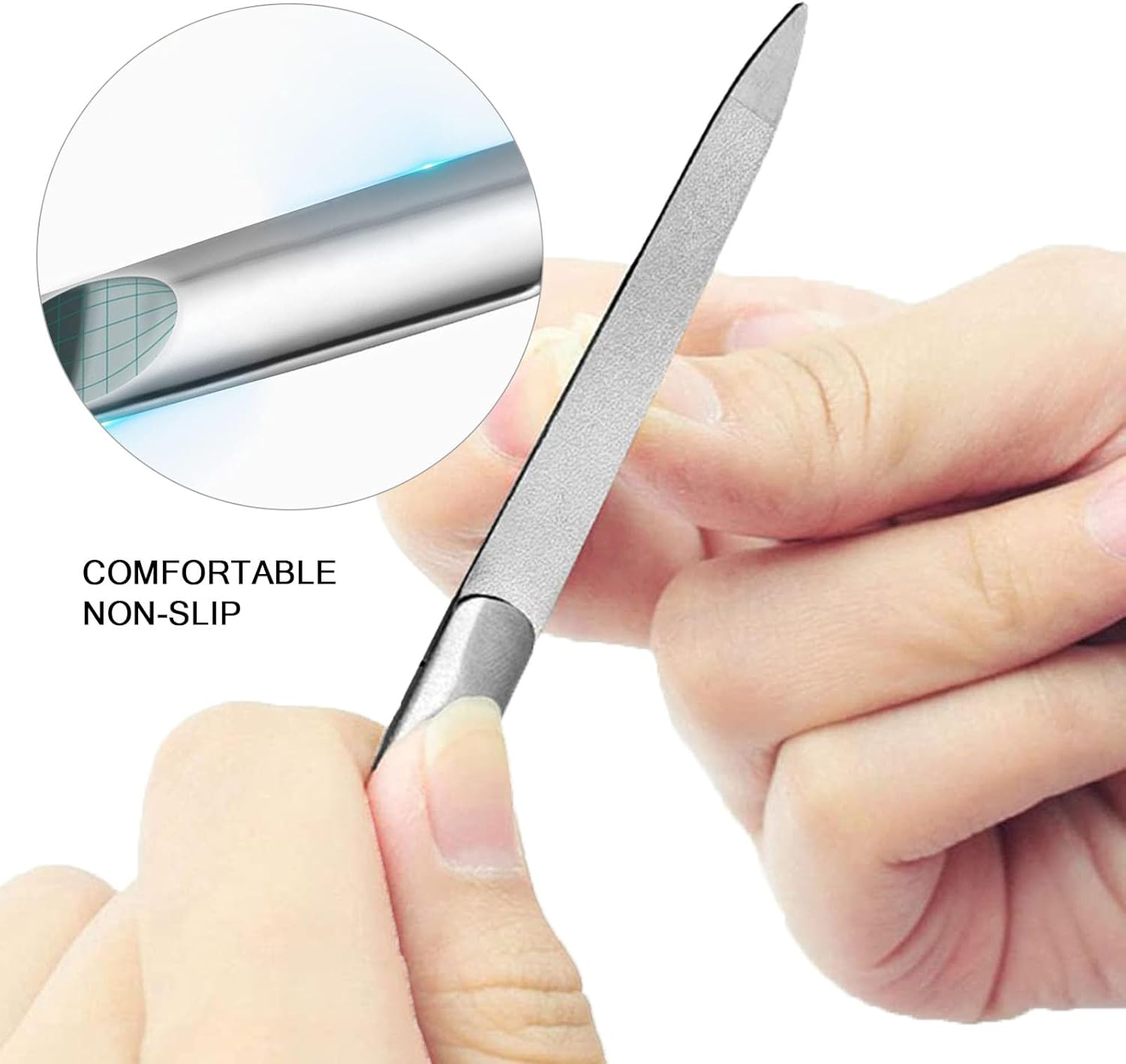 Hzqzaoan Metal Nail File - Professional Double-Sided Nail File for Smooth, Shiny Nails - Durable Precision Nail Care Tool for Salon-Quality Results at Home image number 2