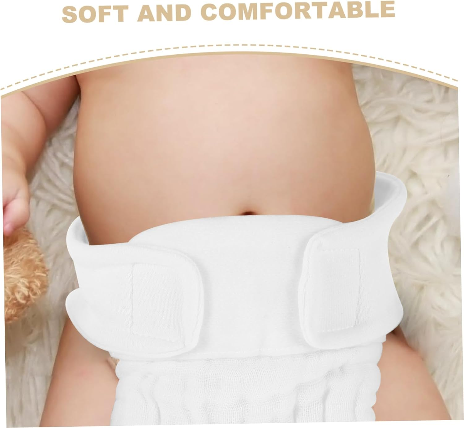 3Pcs Diaper Pants Cotton Diapers Newborn Pants for Boys Girls Washable Cloth Organic Newborn