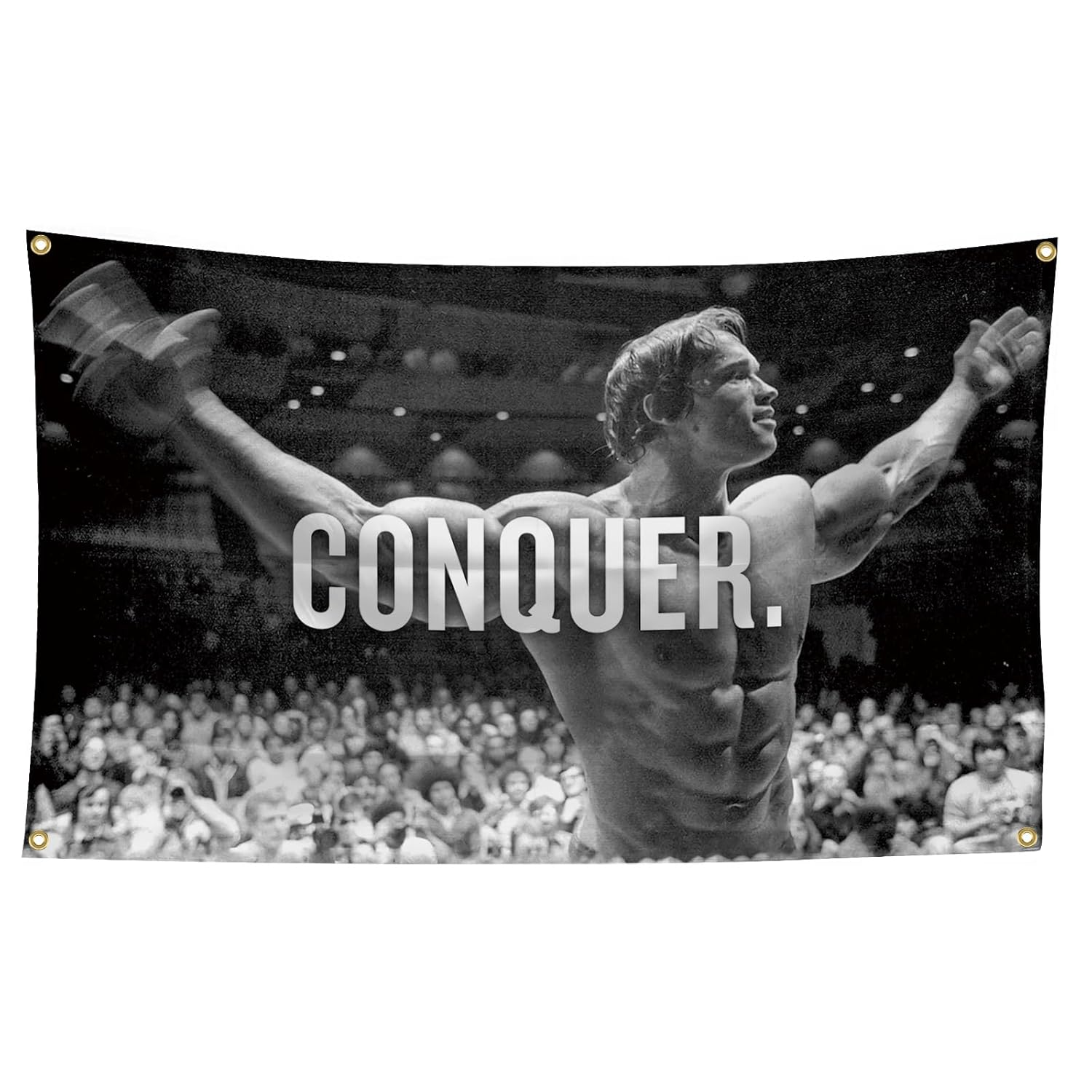 Arnold Schwarzenegger You Can Have Results or Excuses. Not Both. 3X5 Feet Flag Inspirational Poster Durable Man Cave Wall Flag with Brass Grommets This Beautiful Entertaining Banner Flag for College