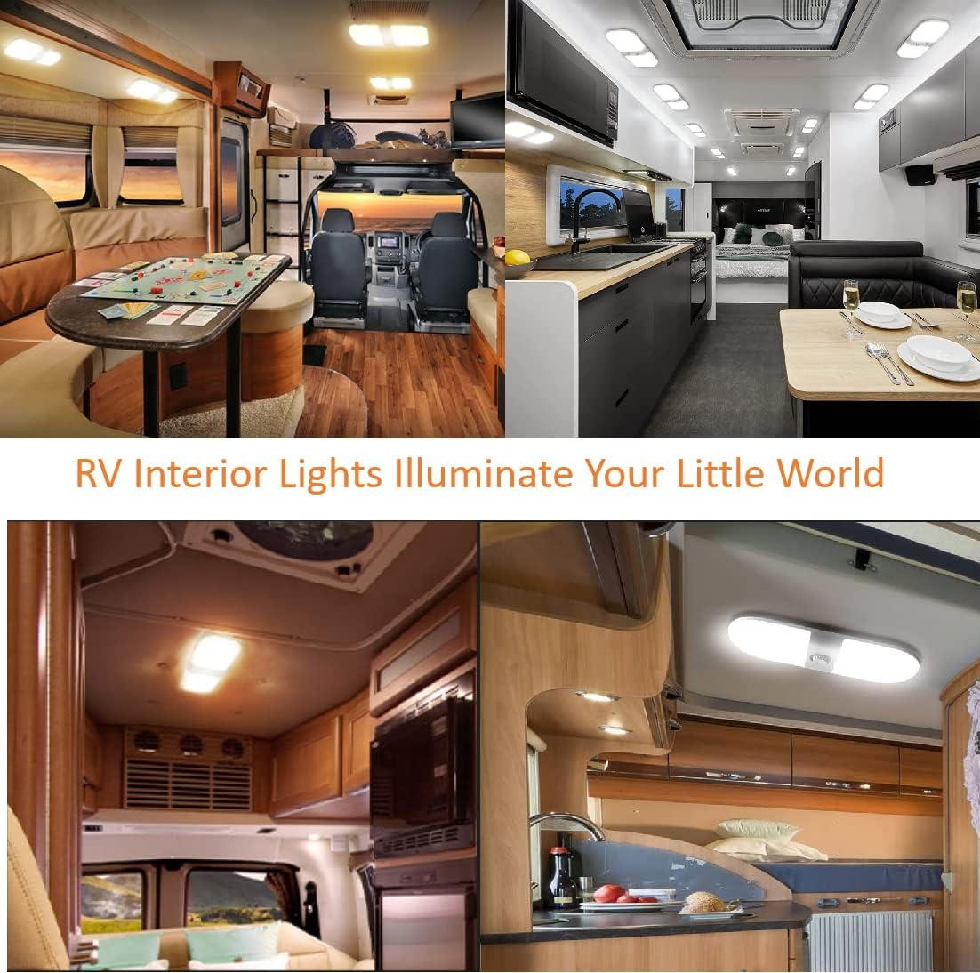 12V/24V RV Boat Ceiling Light 3 Color Temp with Stepless Dimming Super Bright LED Ceiling Dome Light Panel Light for Caravan Camper Travel Trailer Motorhome Sailboat Yacht(1 Pack) image number 2