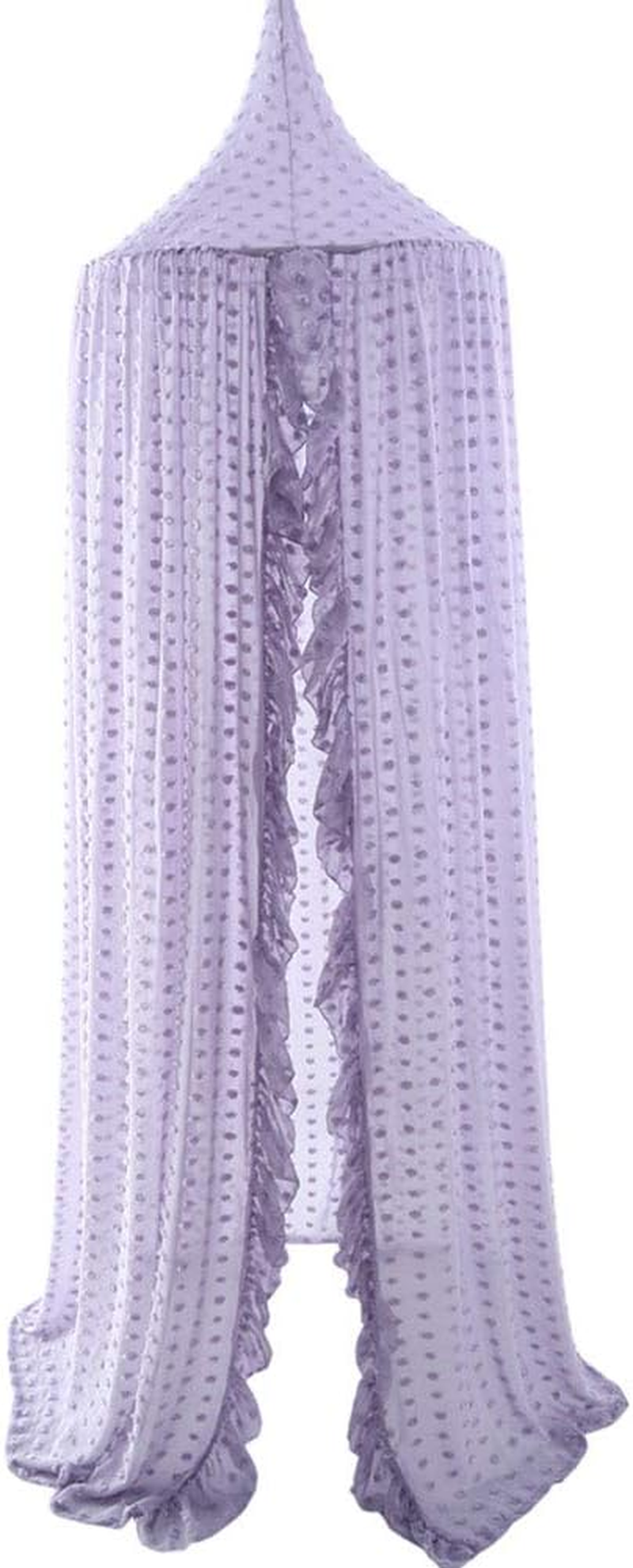 Kids Bed Canopy for Girls, Pink Crib Canopy Princess Hanging Children Canopy Tent, Toddler Girl Canopy Bed Netting for Baby Room Bedroom Reading Nook, Macrame Lace Boho Nursery Canopy with Pom Pom