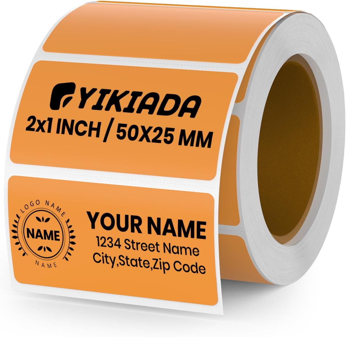 YIKIADA Direct Thermal Labels 1 X 2 Inches White Rectangle Shipping Labels Self-Adhesive Waterproof Thermal Sticker Paper for Busineses & Warehouses 500 PCS per Roll