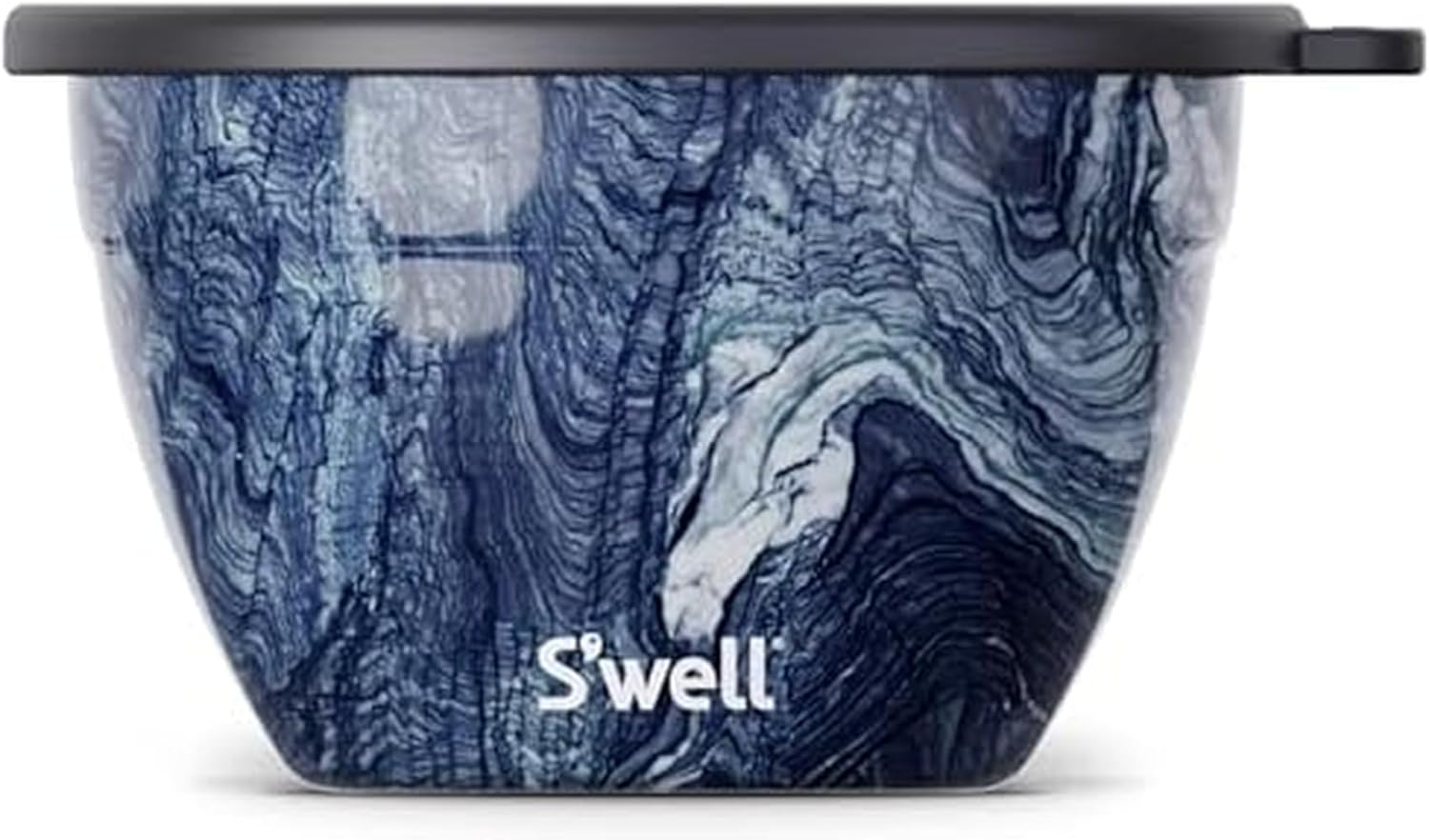 S'Well Stainless Steel Salad Bowl Kit - 64Oz, Azurite - Comes with 2Oz Condiment Container and Removable Tray for Organization - Leak-Proof, Easy to Clean, Dishwasher Safe