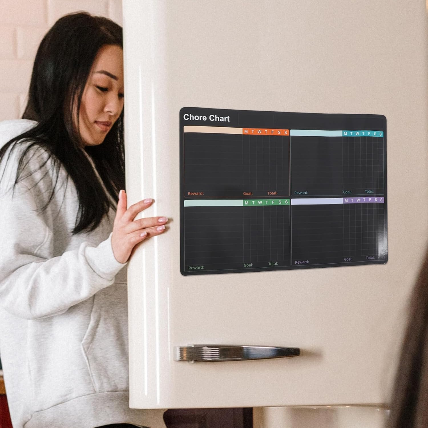 Abaodam Magnetic Fridge Calendar Whiteboard Stickers Schedule Writing Board Fridge Magnetic Board Dry Erase Calendar Planner image number 6