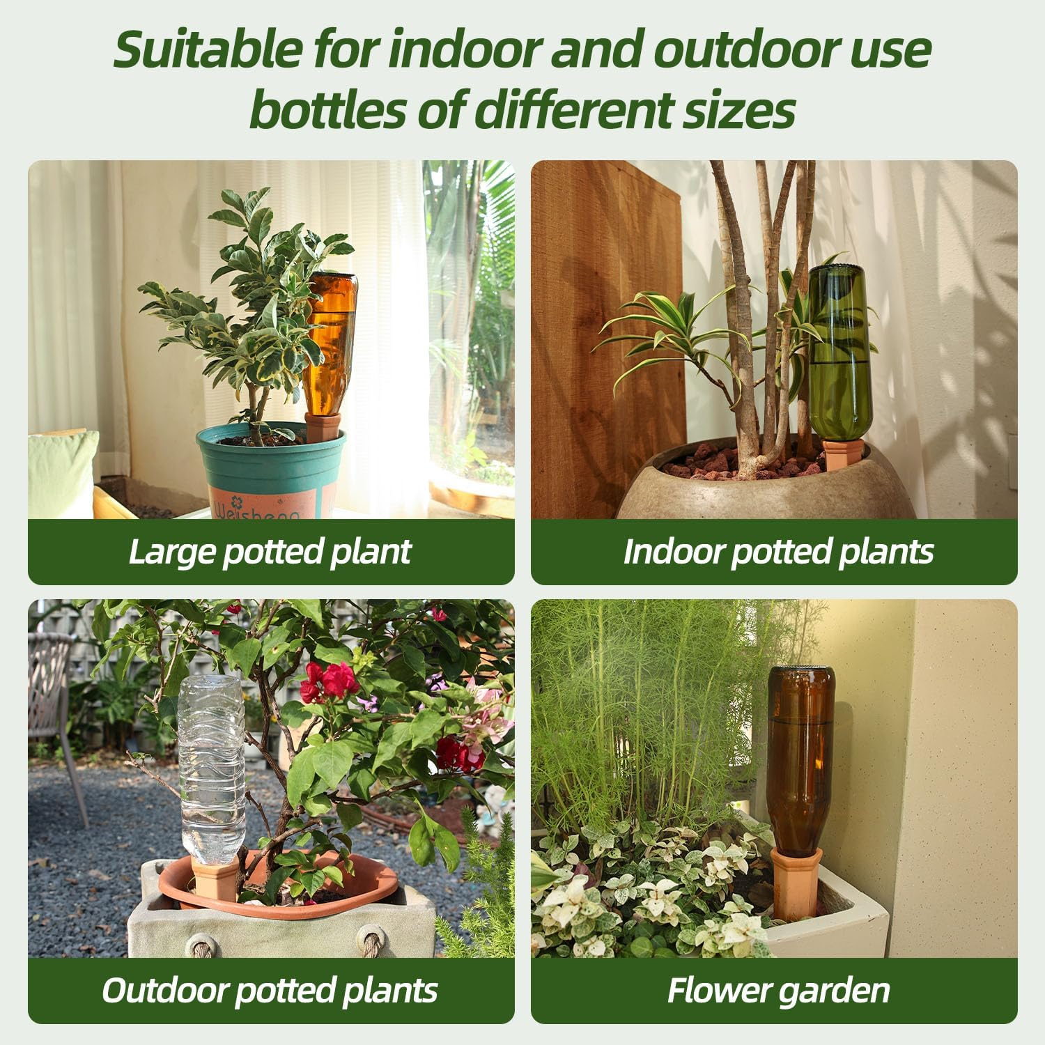 Self Watering Stakes Pack of 10, Terracotta Automatic Plant Watering Spikes for Indoor Outdoor Plants Wine Bottle Plant Watering Devices image number 2