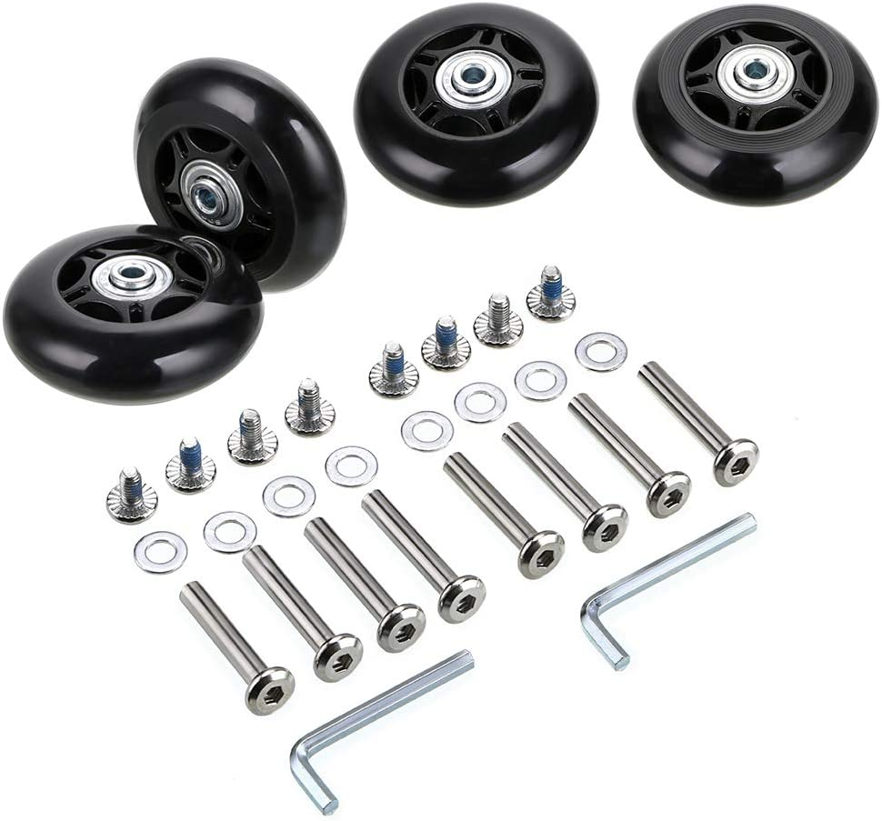 Ownmy Luggage Suitcase Replacement Wheels, Rubber Swivel Caster Wheels Bearings Repair Kits