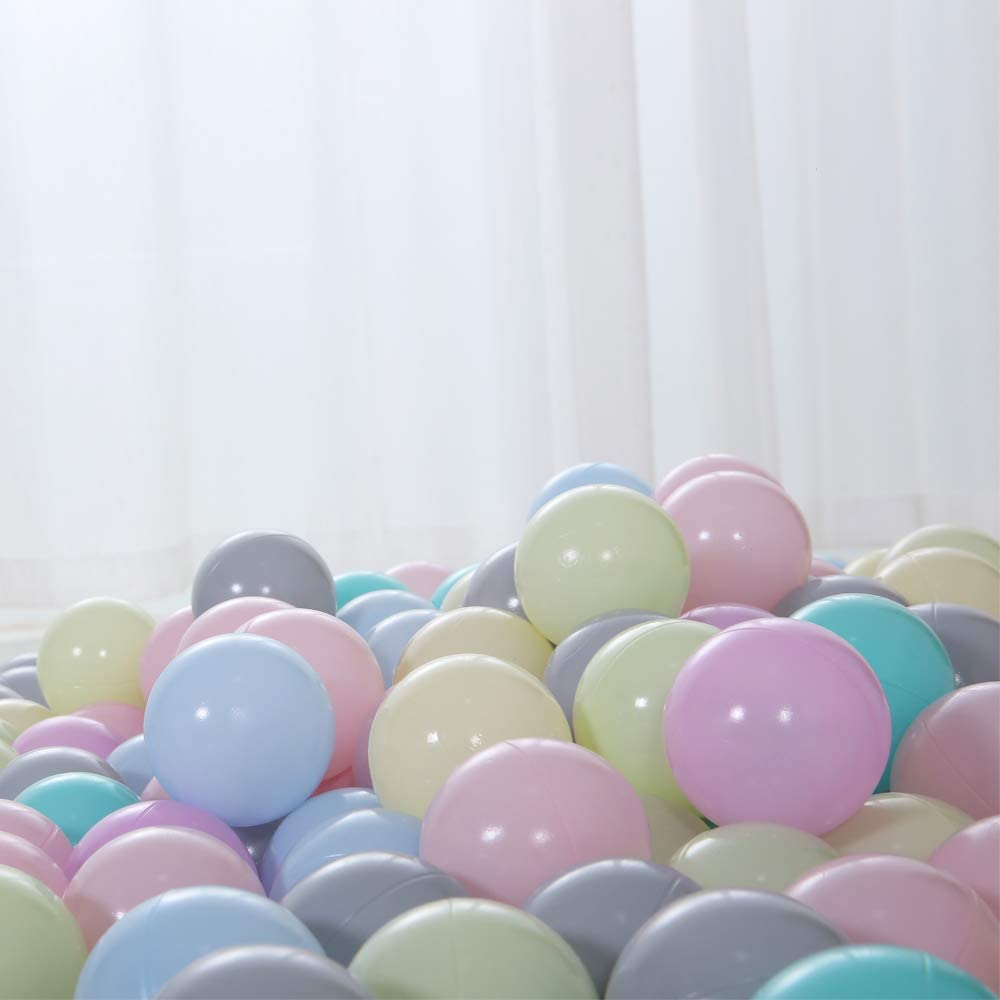 Playmaty Colorful Ball Pit Balls -2.36Inches Phthalate Free BPA Free Plastic Ocean Balls for Kids Swim Pit Fun Toys 70 Pieces for Toddlers and Baby Playhouse Play Tent Playpen Pool (Macaron). image number 4
