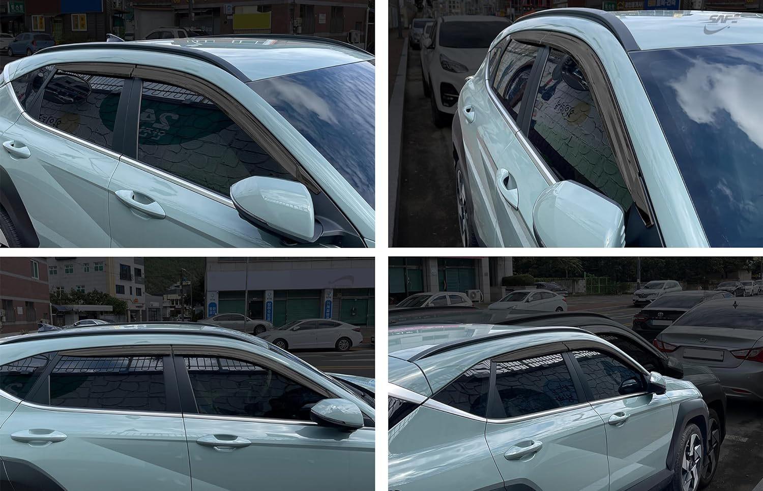 Generic Safe Compatible for Smoke Window Visor Sun Rain Vent Guard 4 Pcs Set Out Channel Visor Compatible with Hyundai Kona 2024~ image number 5