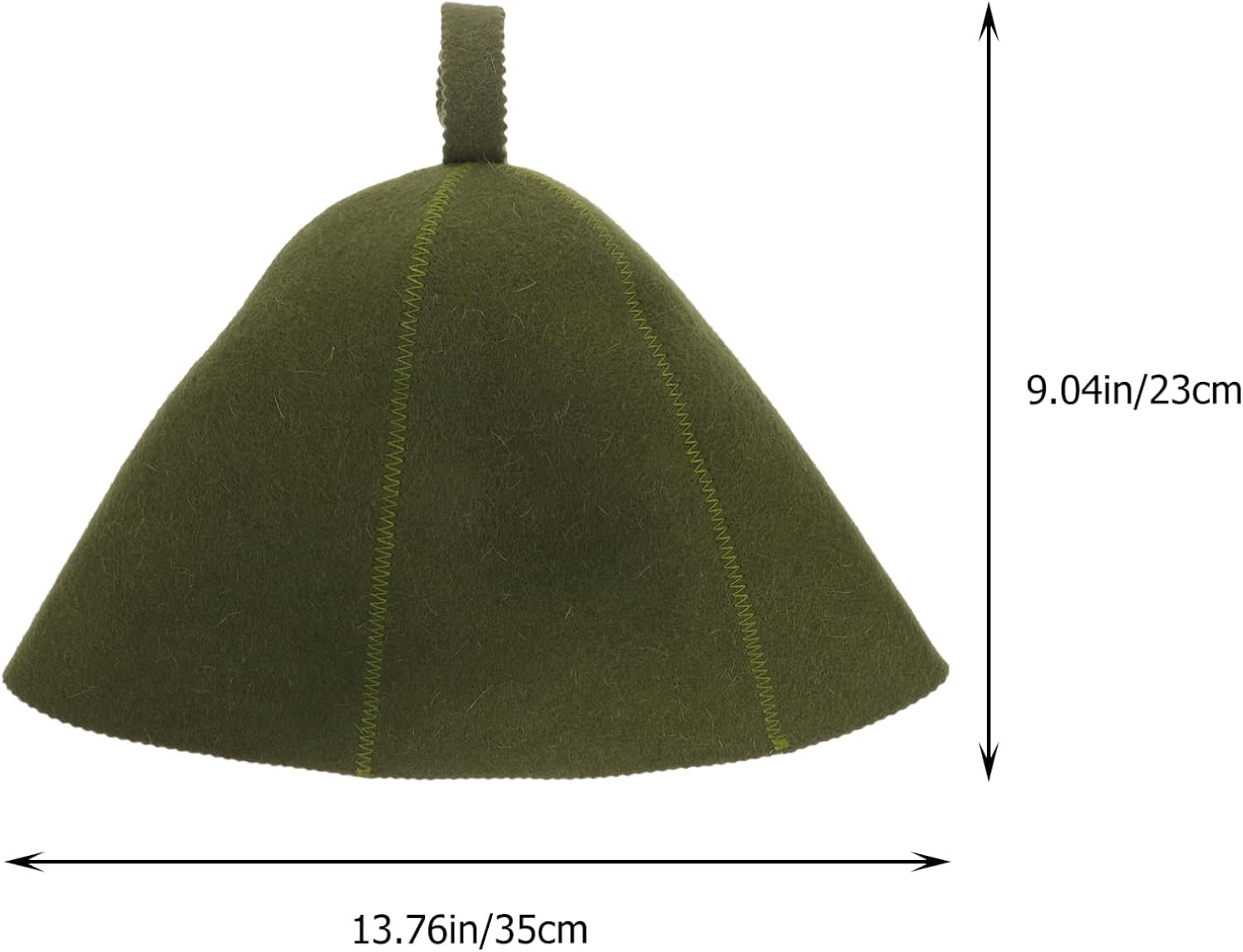 PAMINGONO Wool Sauna Hat and Shower Cap for Bathhouse Use, Green Felt Wool Material, Water Absorption Heat Insulation, Household Bath Accessories, Large Comfortable Sauna Hat image number 6