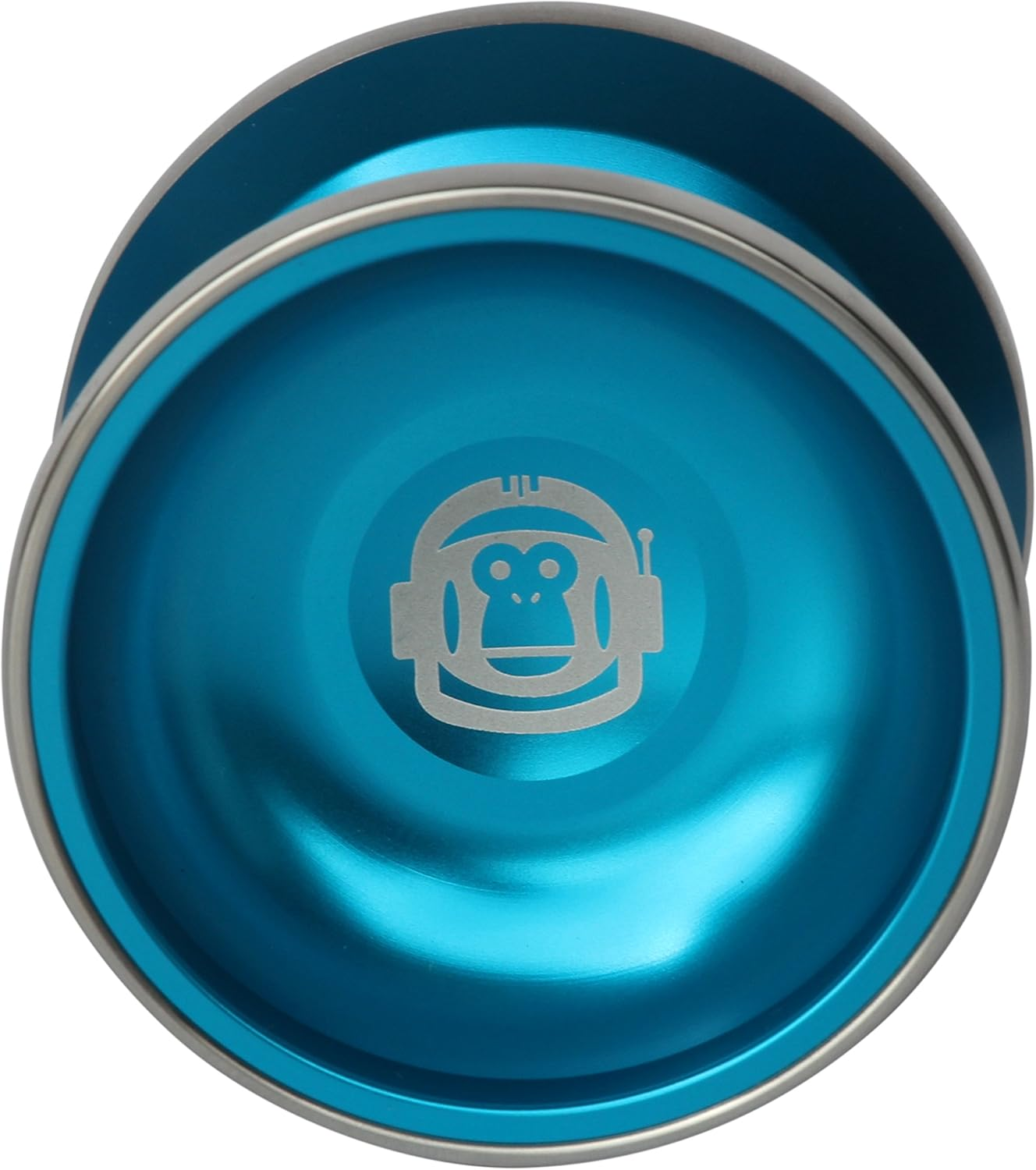 Spintastics Space Monkey Professional Bimetal Aluminum Steel Yoyo with Long Spin Ball Bearing Axle and Extra String - Metallic Blue image number 2