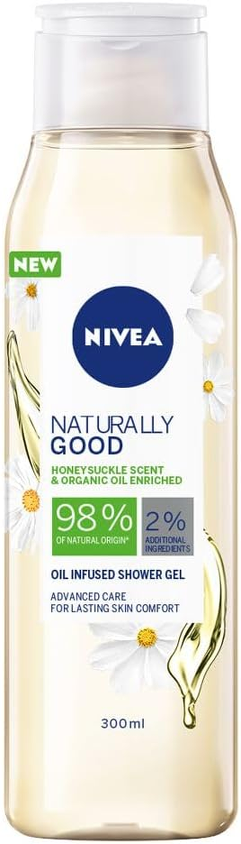 NIVEA Naturally Good Shower Gel & Body Wash, Scented with Honeysuckle & Enriched with Organic Oils, 300Ml, Detox Cleanse, Best Body Wash, Soap Free Body Wash image number 4