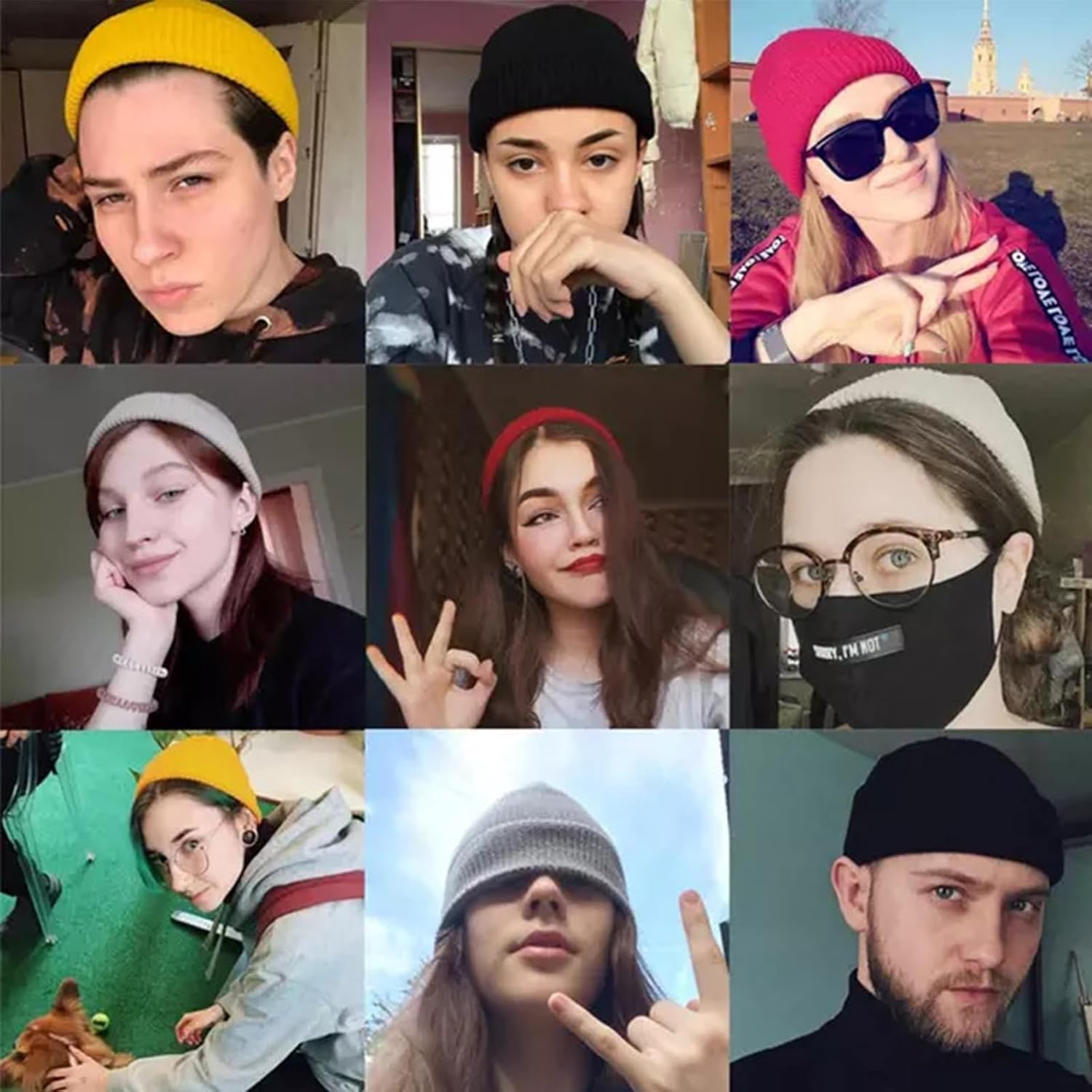 Sakaguro 2 Packs Beanie Hats for Men Women Warm Winter Hats Outdoor Warm Hat