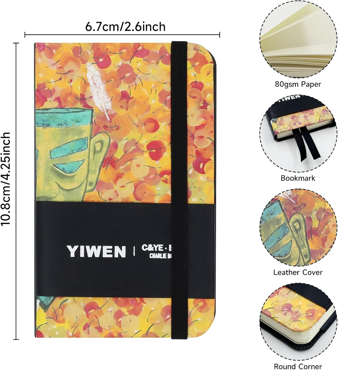 TUNJILOOL A5/A6/A7 Notebook 80 Gsm Thick Paper PU Leather Hardcover Notebook Zhou Yiwen Designer Collaboration image number 2