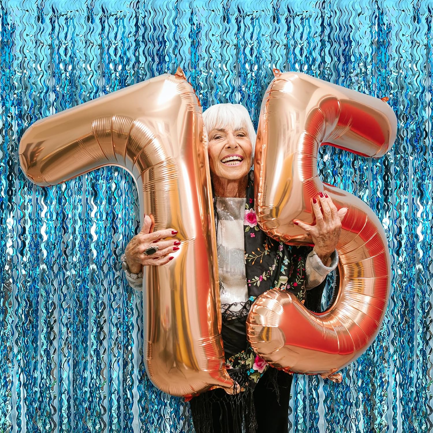 Backdrop for Party Decorations, Wave Foil Fringe Curtain Tinsel Photo Backdrop Blue Tinsel Curtain Party Backdrop Streamers for Birthday Wedding Bachelorette Christmas Celebration Party Decorations image number 3