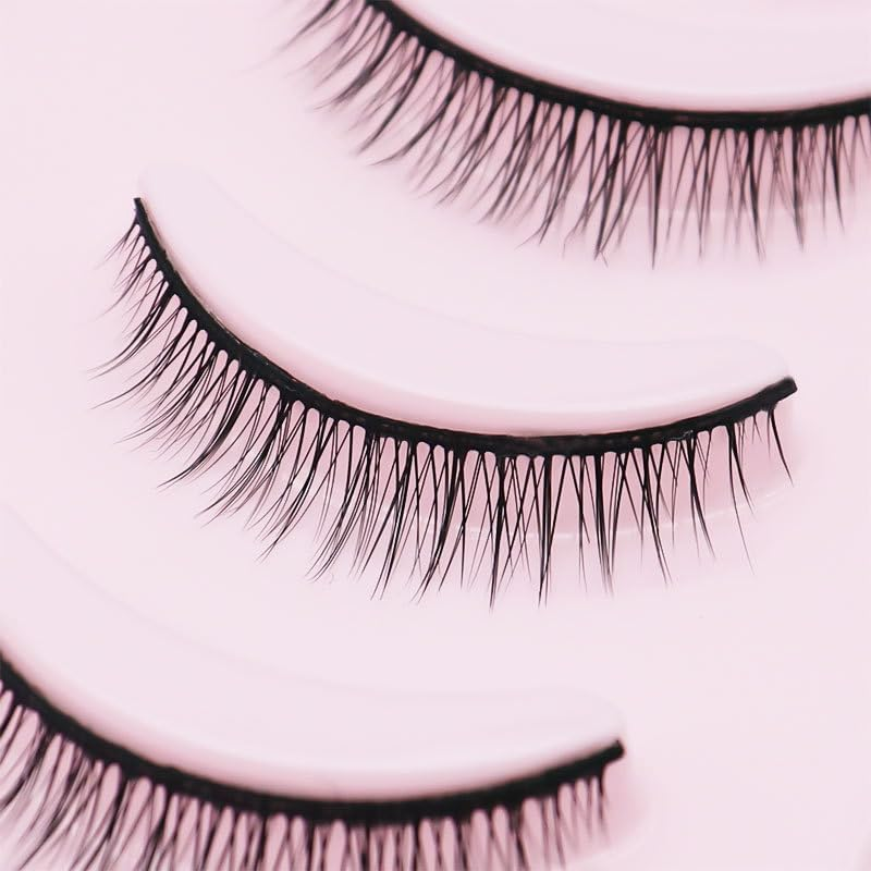 5 Pairs of Eyelashes, Eye Lashes, 8 Mm, Artificial Eyelashes, Fake Lashes, Natural Eyelashes, Thin Band, False Eyelashes, 3D Volume Eyelash Extensions, Curl Eyelashes image number 3