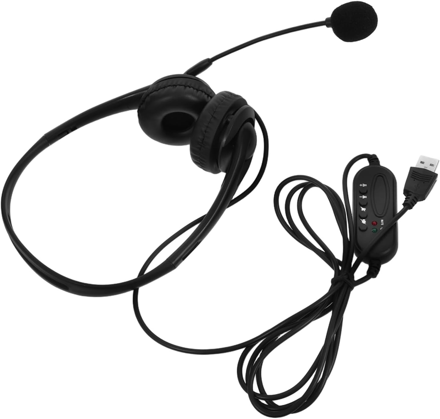 YOSADIER Noise Cancelling Wired Headset with Microphone for Office Use USB over Ear Headphones with Clear Call Technology Comfortable Earmuffs for Long Wear image number 4