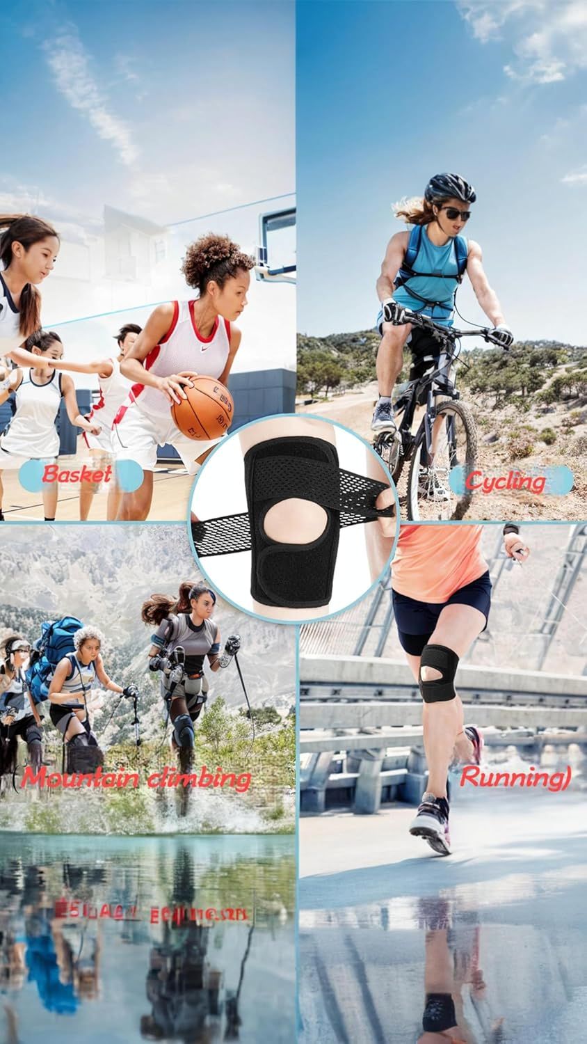 Honwor Breathable Knee Brace with Side Stabilizers - Relief for Meniscus Tear, ACL, Arthritis, and Joint Pain. Adjustable Support for Sports Injuries - Men and Women One Pcs|Black|Right. image number 5