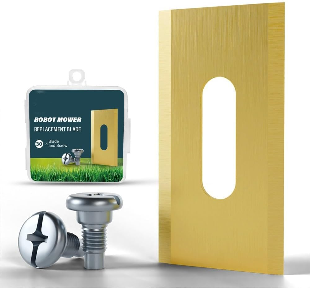 Pack of 30 Robotic Lawnmower Replacement Blades, Slotted Hole Blades Compatible with Husqvarna/Automower/Gardena, Replacement Blades for Robot Lawnmower, Universal Robot Lawn Mower Blades, Robot