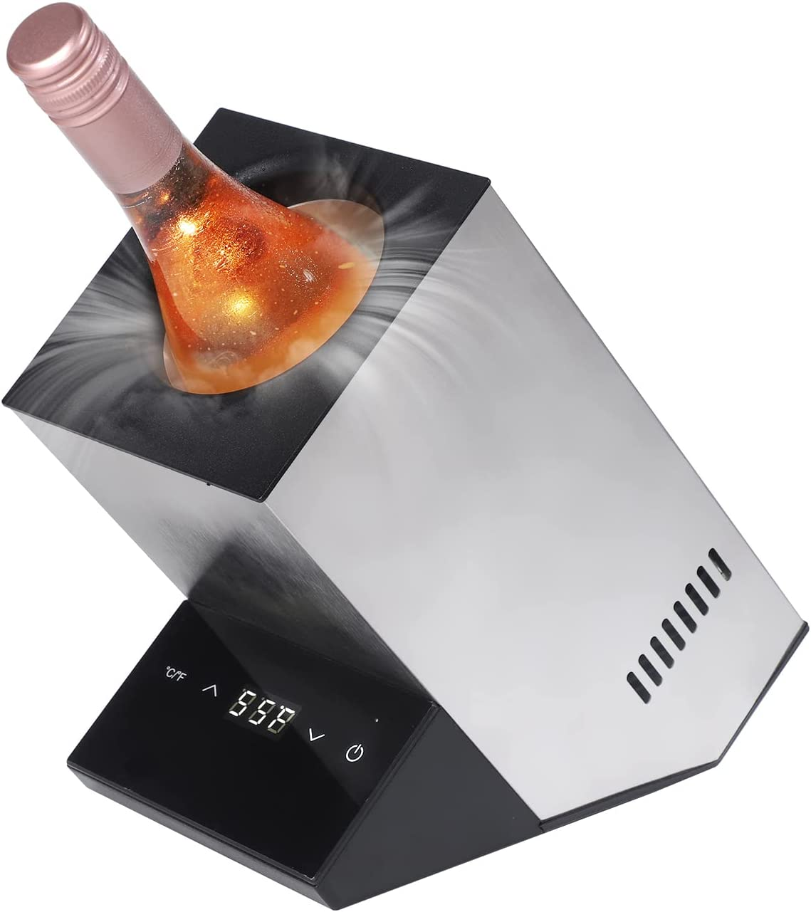 Wine Chiller Electric,Cobalance Chillers Bucket for 750Ml Red & White or Some Champagne,Stainless Steel Single Bottle Iceless Cooler,Kitchen Bar RV Accessory,Gift Lovers &lrm;Stainless 1 Bottle image number 2