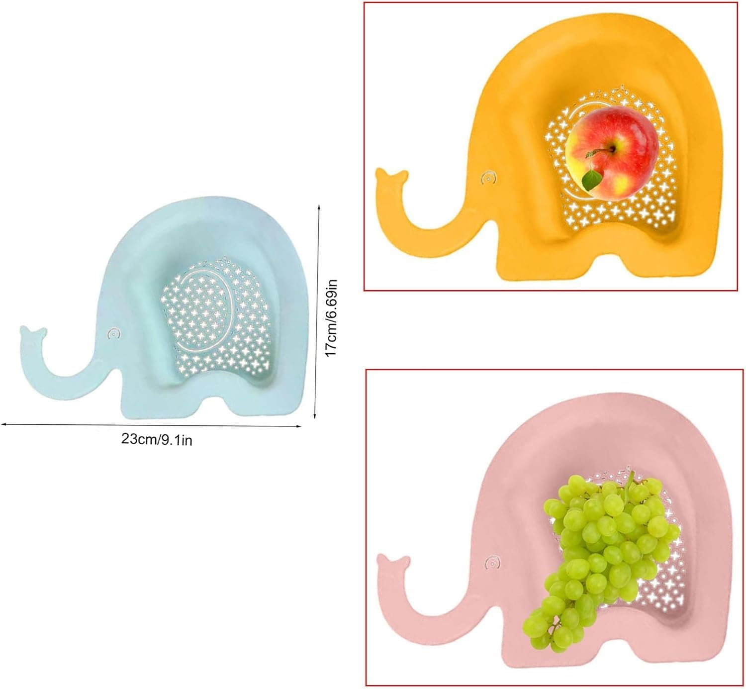 4 Pcs Kitchen Sink Strainer Basket Corner Sink Colander Mini Elephant Faucet Hanging Sink, Food Catcher Filter for Waste Solids Tidbits Leftovers Discards (Multiple Colors, 23 * 17CM) image number 2